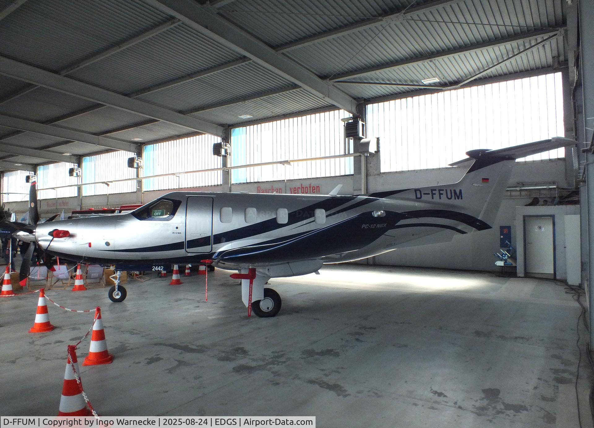 D-FFUM, Pilatus PC-12 NGX C/N 2442, Pilatus PC-12 NGX at the 2025 Flughafenfest (airport open day) at Siegerlandflughafen (Siegerland airport), Burbach