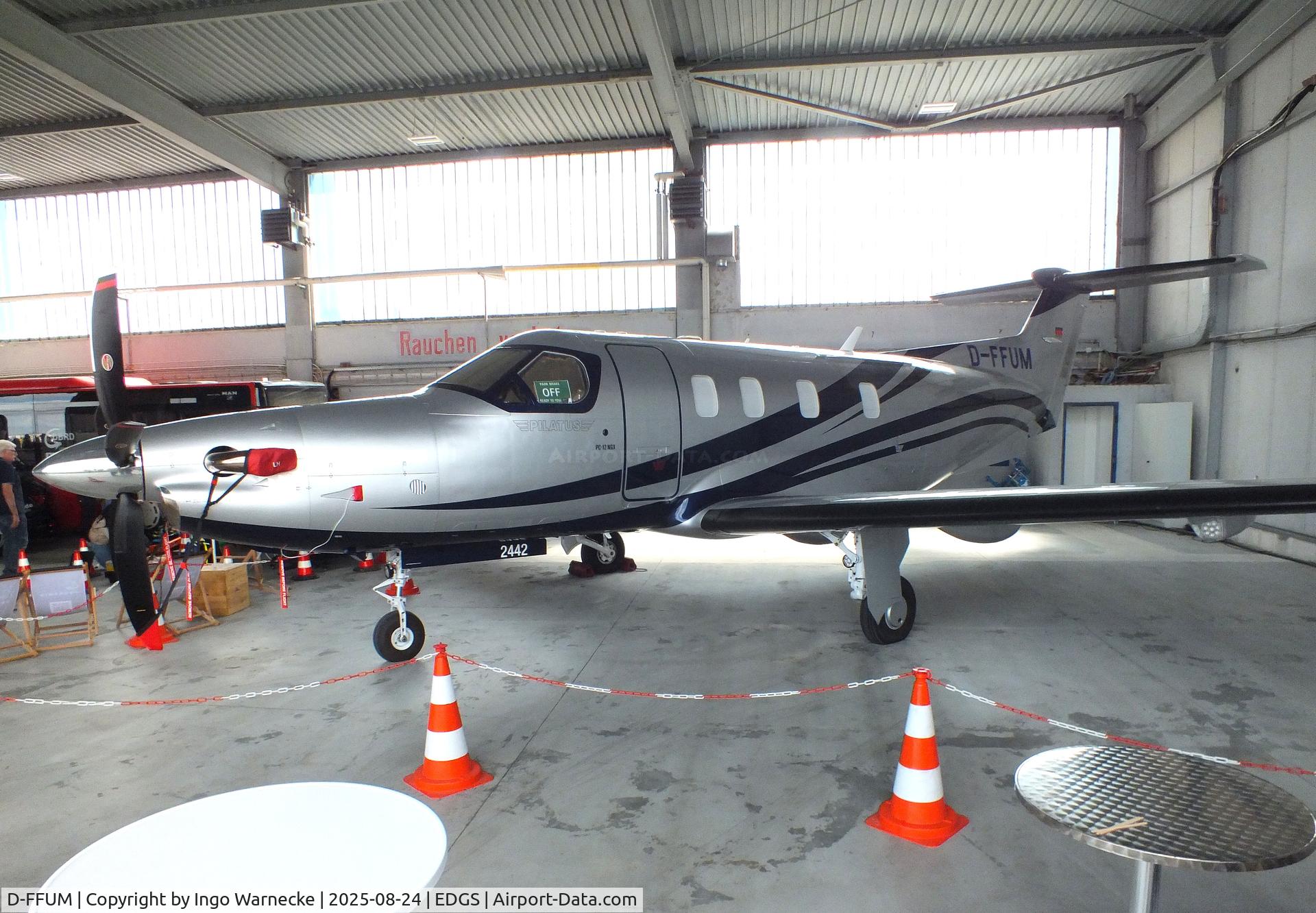 D-FFUM, Pilatus PC-12 NGX C/N 2442, Pilatus PC-12 NGX at the 2025 Flughafenfest (airport open day) at Siegerlandflughafen (Siegerland airport), Burbach