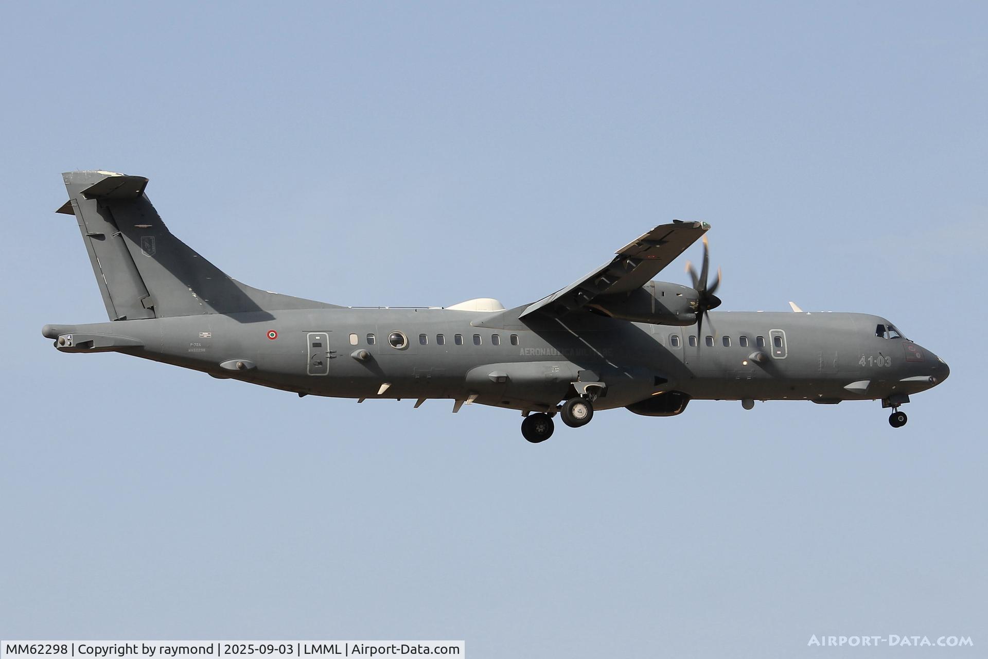 MM62298, 2016 ATR P-72A C/N 1045, ATR P-72A reg MM62298/41-03 of Italian Air Force on final approach to land in Malta, joining the Armed Forces of Malta AirWing for local flying.