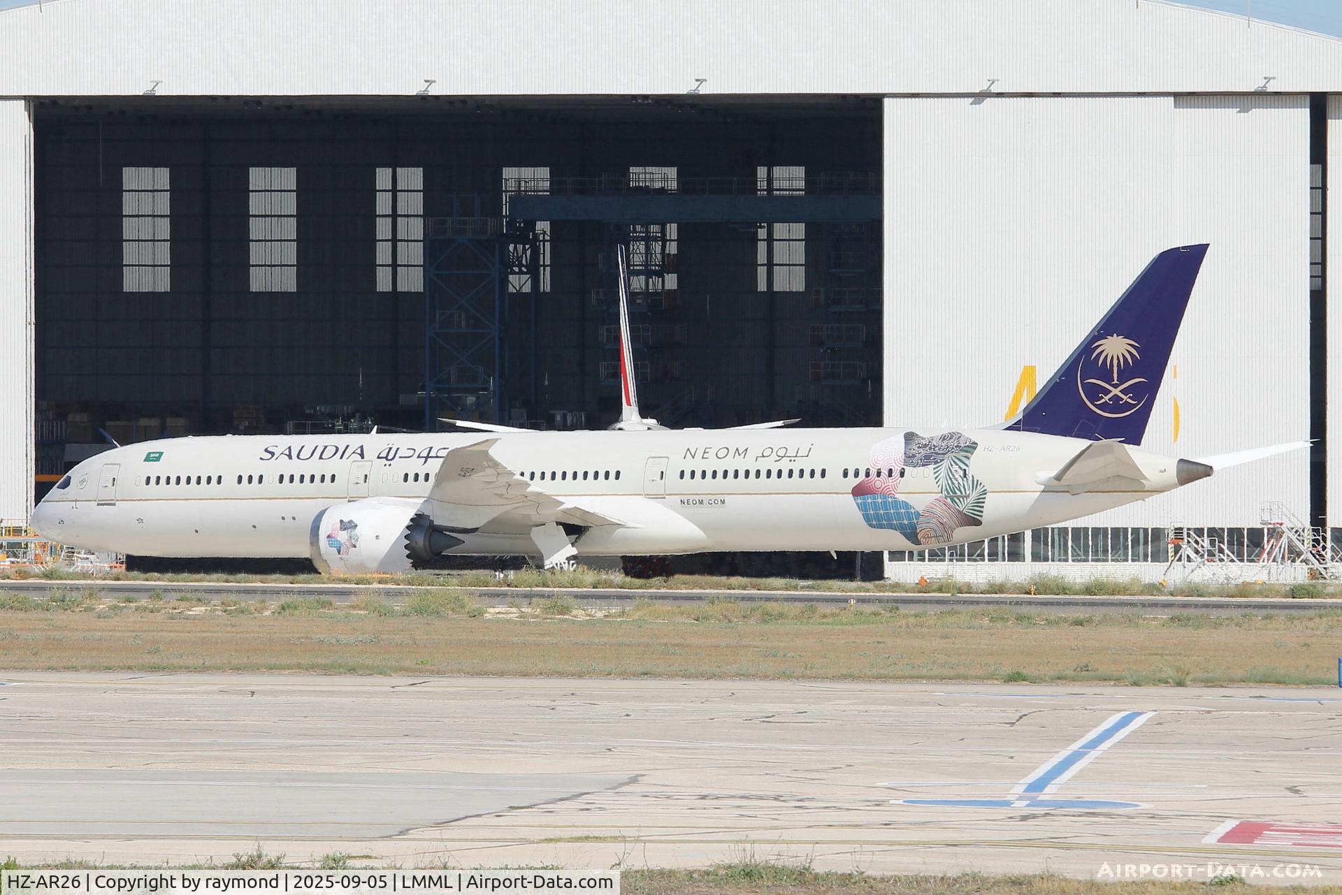 HZ-AR26, 2019 Boeing 787-10 Dreamliner Dreamliner C/N 40057, Saudia Boeing 787-10 Dreamliner reg HZ-AR26 just after landing, proceeded to LT Malta Hangar for maintenance.