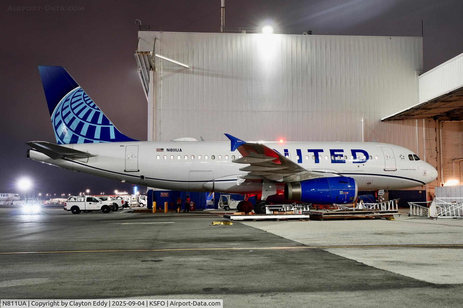 N811UA, 1998 Airbus A319-131 C/N 847, SFO 2025