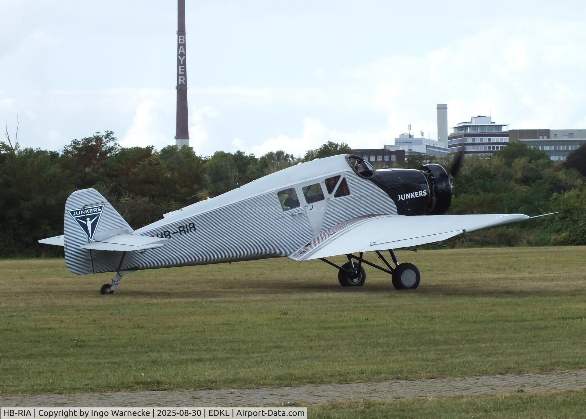 HB-RIA, 2019 Junkers F-13 (Replica) C/N 13-002, Rimowa / Junkers F 13 replica (with radial engine) at the 2025 Flugplatzfest Leverkusen airfield display