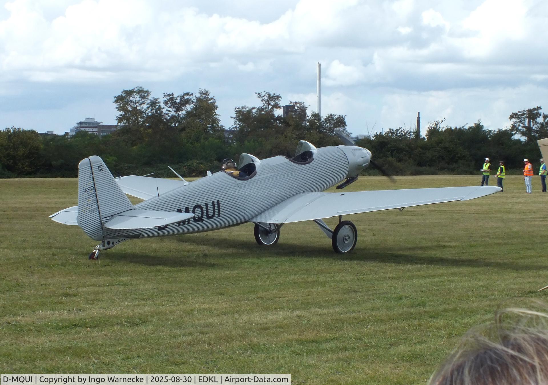 D-MQUI, 2023 Junkers Flugzeugwerke AG A50ci Replica C/N 009, Junkers Flugzeugwerke A 50 ci Junior replica at the 2025 Flugplatzfest Leverkusen airfield display