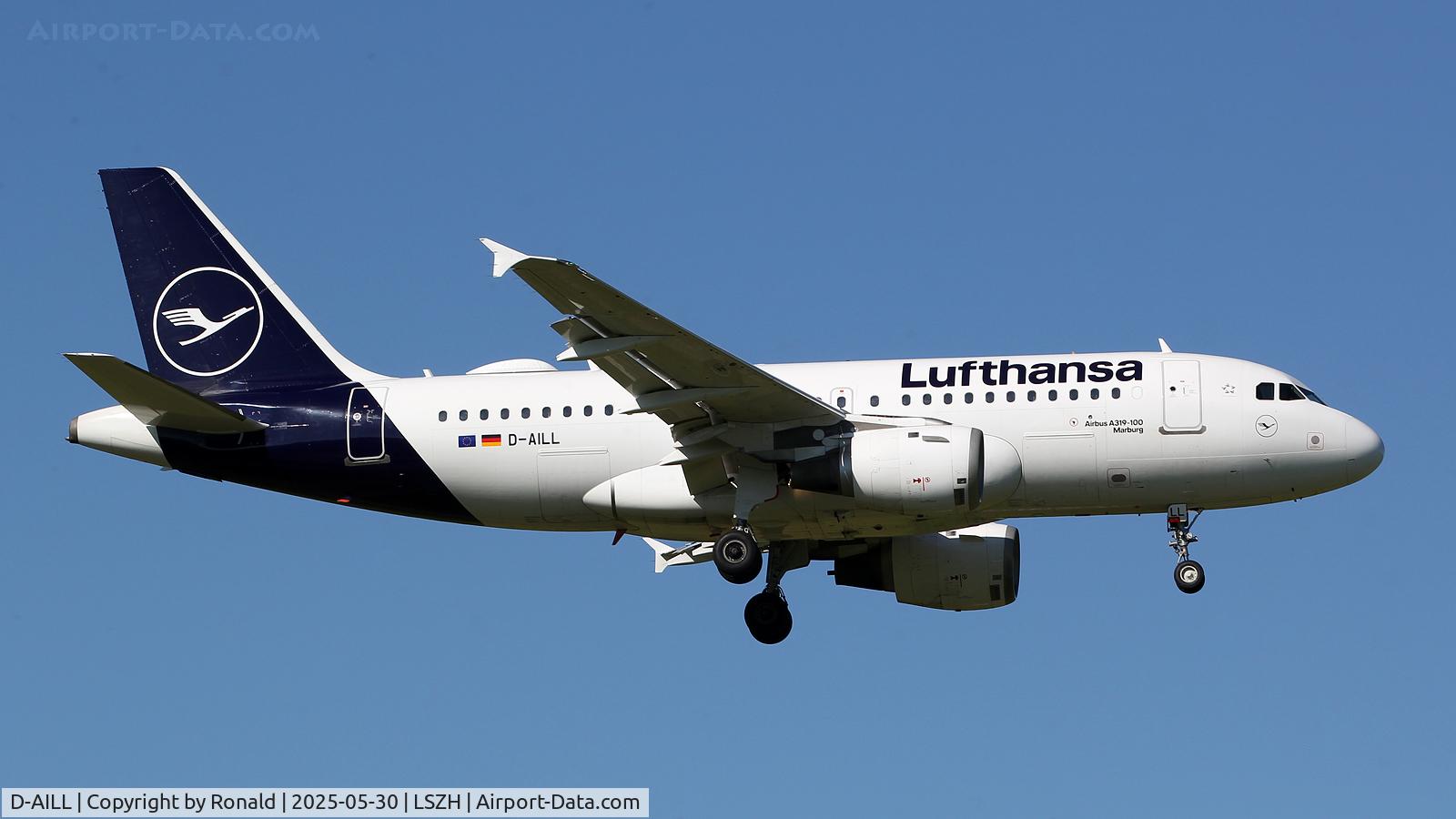 D-AILL, 1997 Airbus A319-114 C/N 689, at zrh