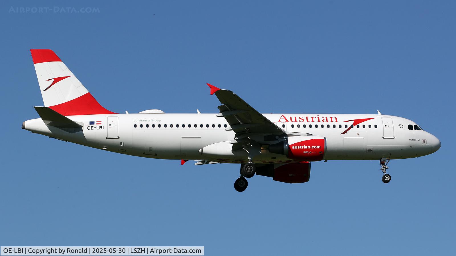 OE-LBI, 2003 Airbus A320-214 C/N 1937, at zrh
