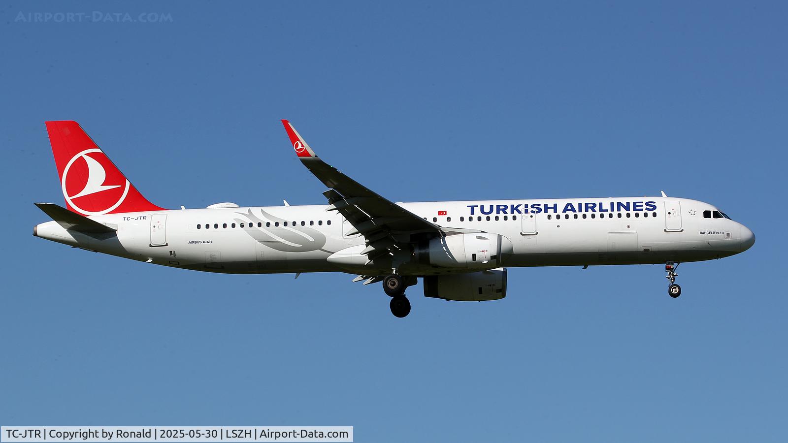 TC-JTR, 2017 Airbus A321-231 C/N 7518, at zrh