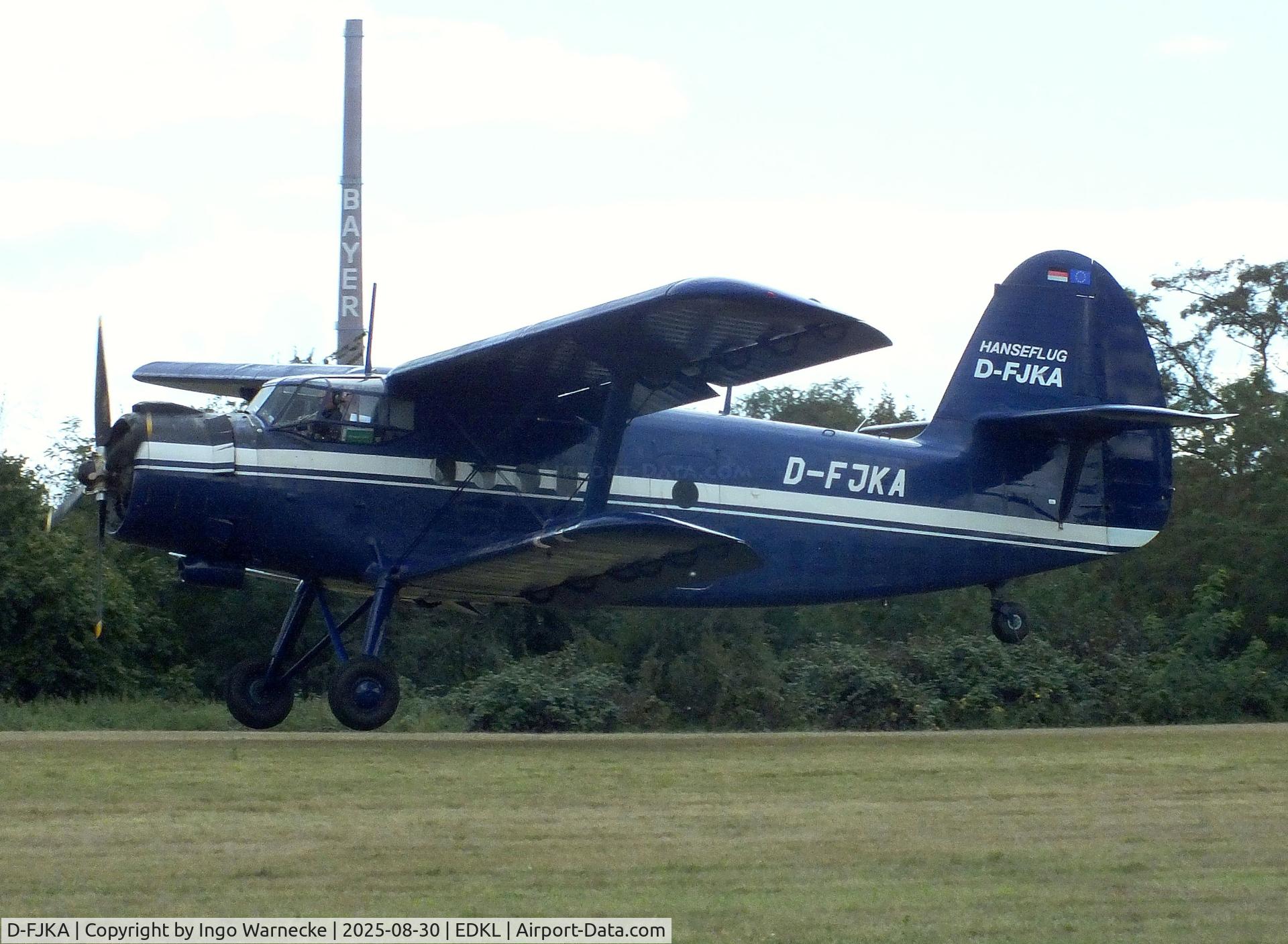 D-FJKA, 1958 Antonov An-2T C/N 19318, Antonov An-2T COLT at the 2025 Flugplatzfest Leverkusen airfield display