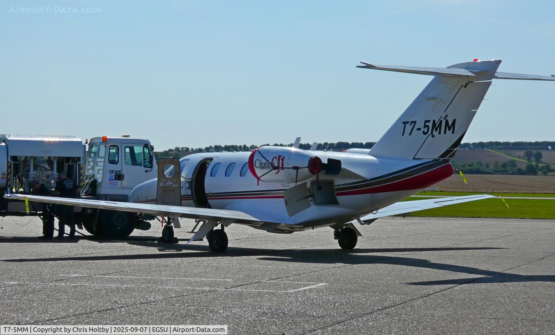 T7-5MM, 2001 Cessna Citation 525 C/N 525-0435, Chartered Citation re-fuelling at Duxford Airfield (ex-G-CJAD)
