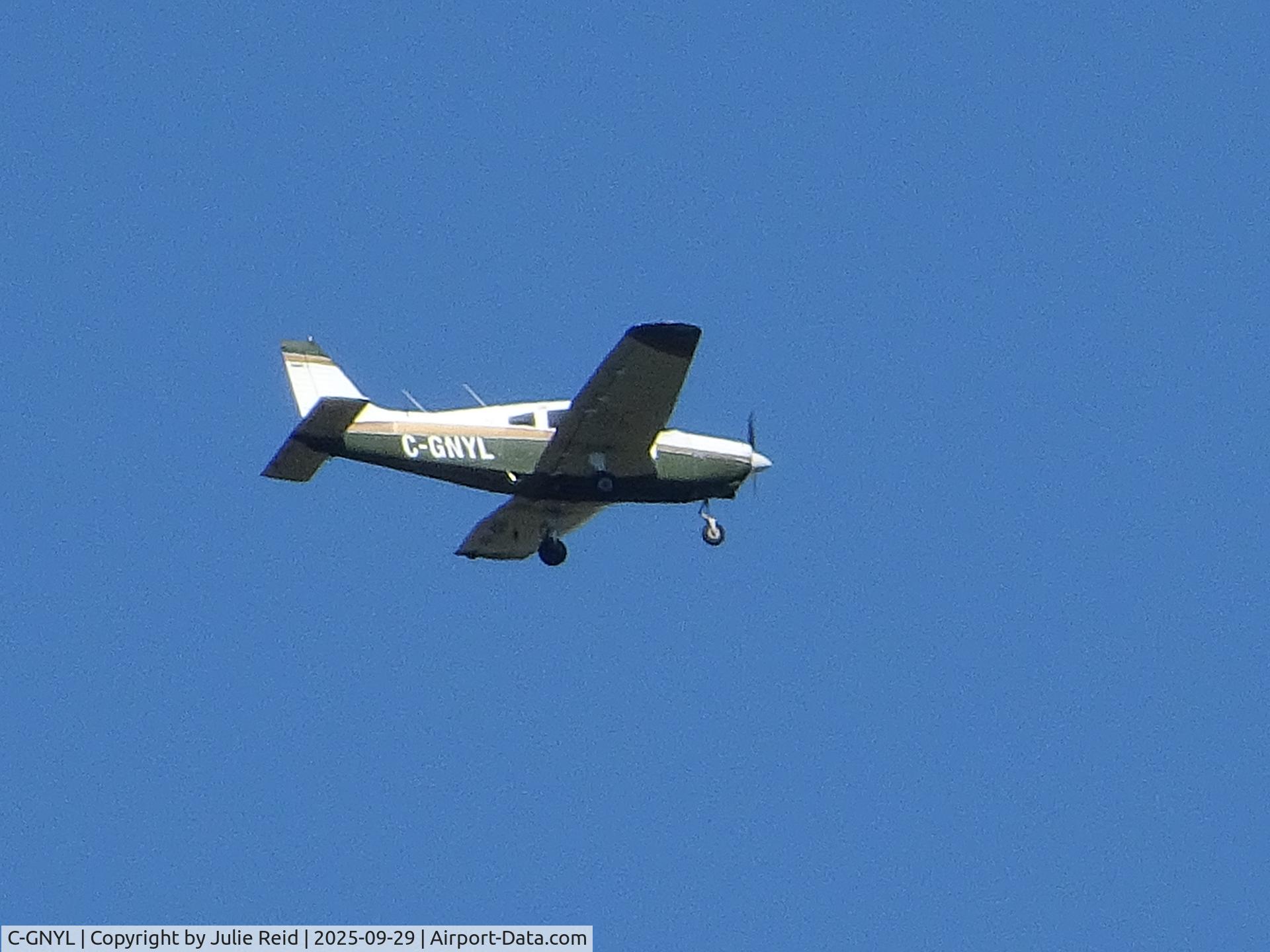 C-GNYL, 1975 Piper PA-28-151 Cherokee Warrior C/N 28-7515415, Flying over Valens Conservation Area. C-GNYL, 1975 Piper PA-28-151 Cherokee Warrior C/N 28-7515415, Flying over Valens Conservation Area.