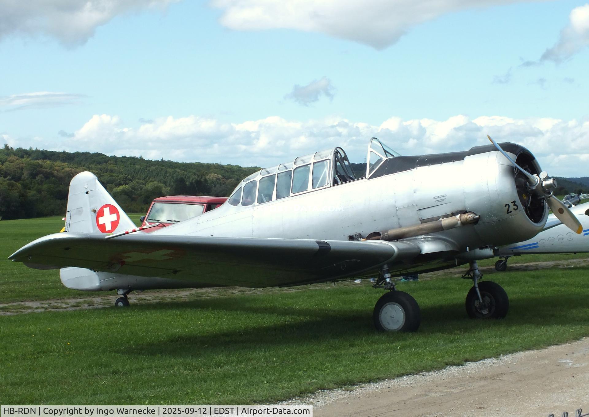 HB-RDN, 1942 Noorduyn AT-16 Harvard IIB C/N 14-201, North American (Noorduyn) T-6 / AT-16 Harvard II B at the 2025 Hahnweide Fly-in, Kirchheim unter Teck airfield