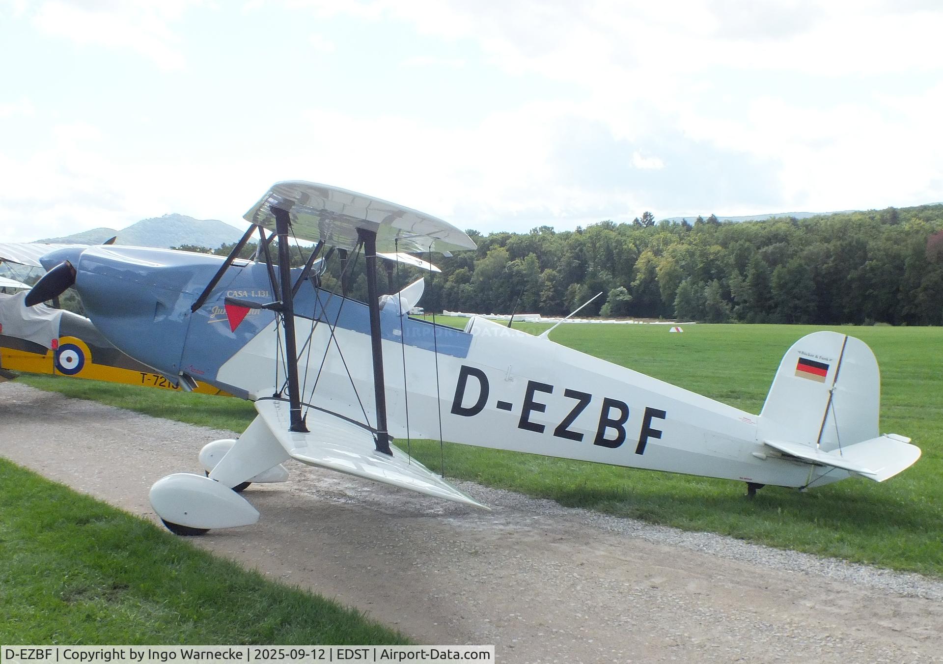 D-EZBF, 1953 CASA 1.131E Jungmann C/N 2023, CASA 1.131E (E3B) (spanish license built Bücker Bü 131 Jungmann, with Lycoming engine)  at the 2025 Hahnweide Fly-in, Kirchheim unter Teck airfield