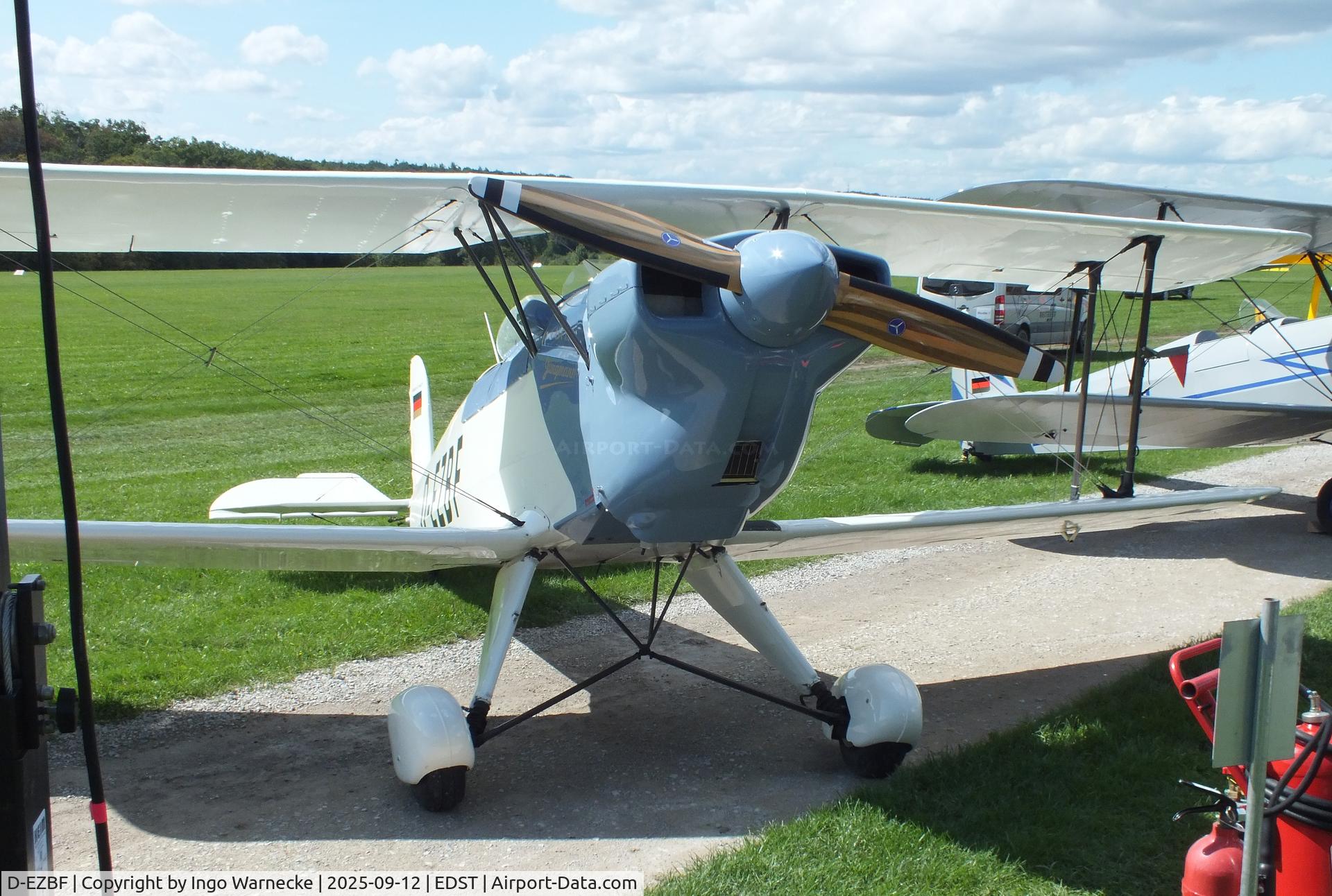 D-EZBF, 1953 CASA 1.131E Jungmann C/N 2023, CASA 1.131E (E3B) (spanish license built Bücker Bü 131 Jungmann, with Lycoming engine) at the 2025 Hahnweide Fly-in, Kirchheim unter Teck airfield