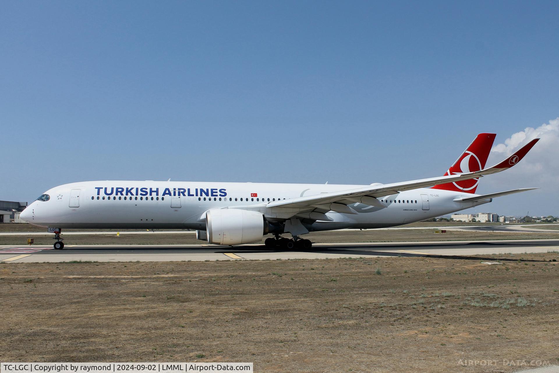 TC-LGC, 2020 Airbus A350-941 C/N 0435, Airbus A350-941 reg TC-LGC of Turkish Airlines departing from Malta to Istanbul.
