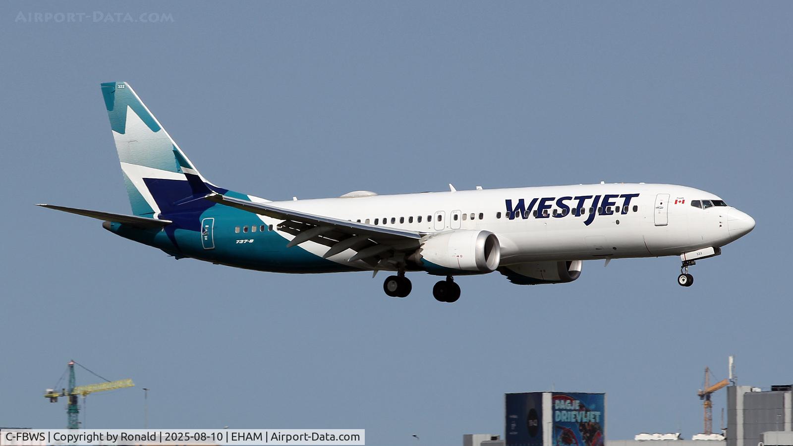 C-FBWS, 2022 Boeing 737 MAX 8 C/N 65423, at spl