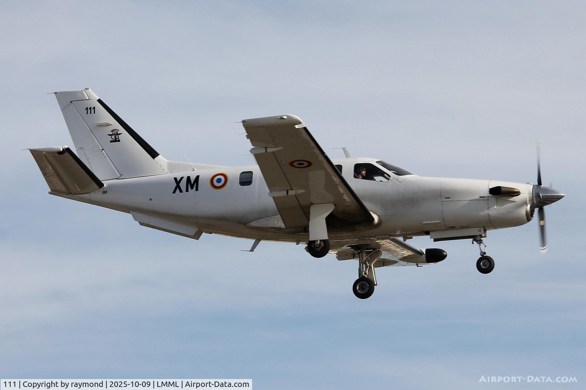 111, Socata TBM-700A C/N 111, Socata TBM-700A reg 111/XM of French Air Force was a new comer to Malta. Seen here landing on RW23.