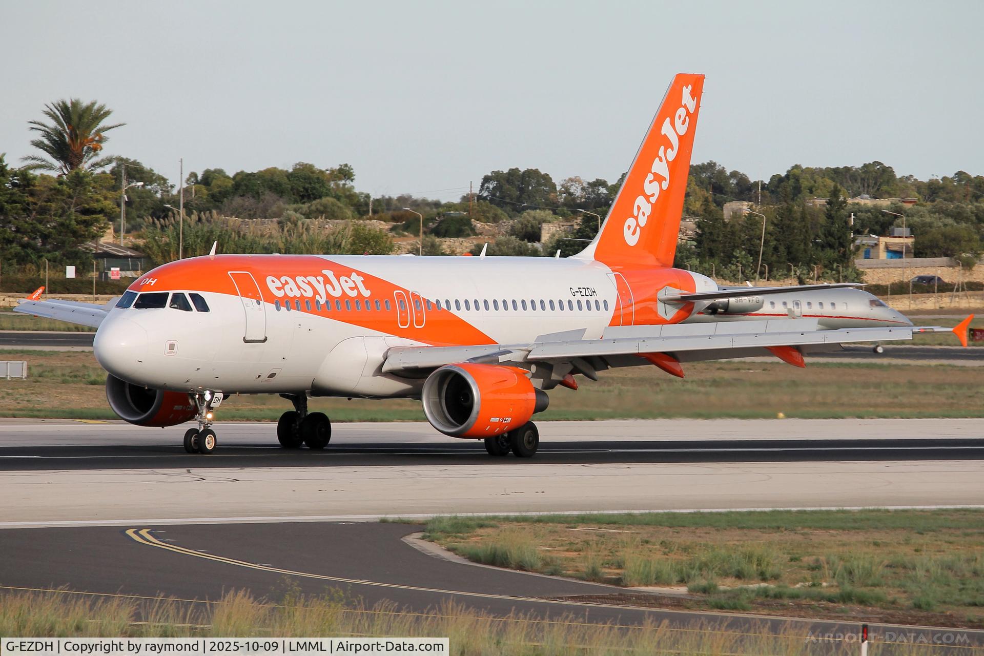 G-EZDH, 2008 Airbus A319-111 C/N 3466, Easyjet Airbus A319-111 reg  G-EZDH on the runway just after it's landing in Malta.