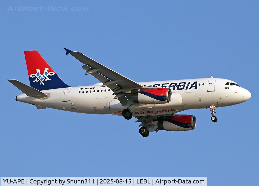 YU-APE, 2007 Airbus A319-132 C/N 3252, Landing rwy 24R