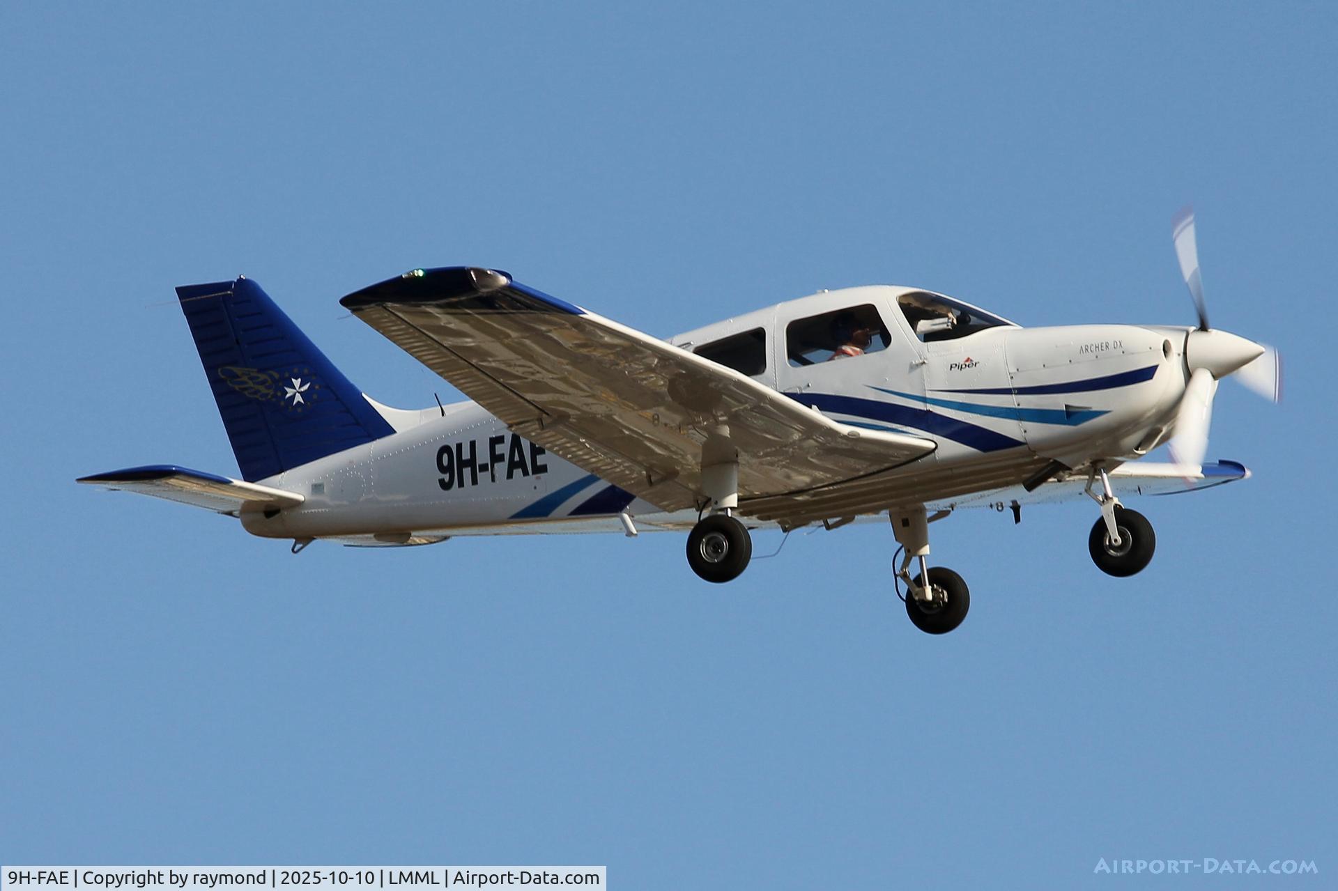 9H-FAE, Piper PA-28-181 Archer III C/N 2881189, European Pilot Academy, Piper PA-28-Archer III reg 9H-FAE on final approach to RW23 while on a training flight. 9H-FAE, Piper PA-28-181 Archer III C/N 2881189, European Pilot Academy, Piper PA-28-Archer III reg 9H-FAE on final approach to RW23 while on a training flight.