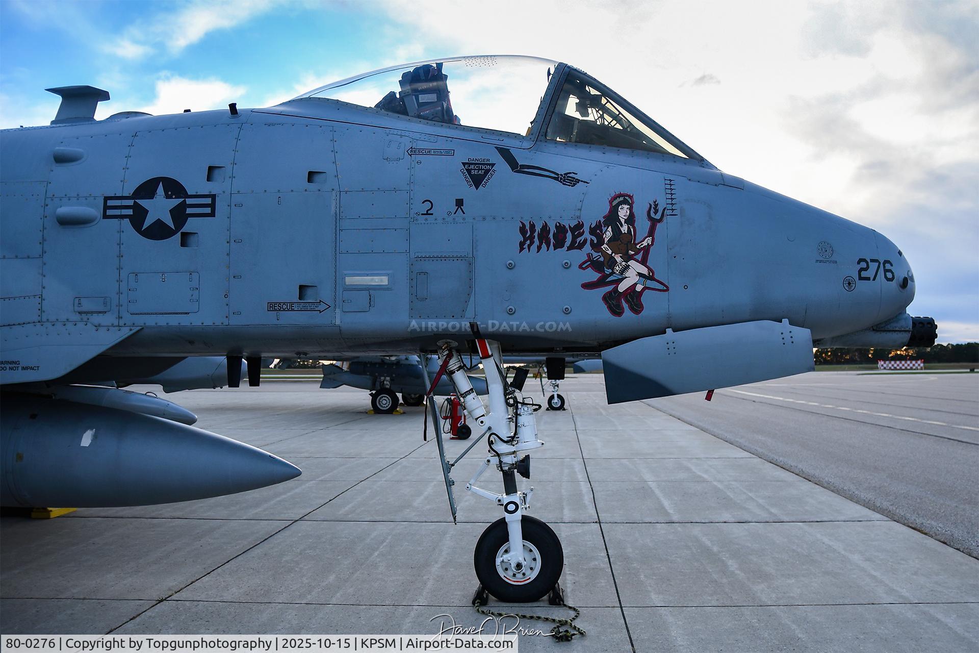 80-0276, 1980 Fairchild Republic A-10C Thunderbolt II C/N A10-0626, displaying HADES Nose art after EU rotation