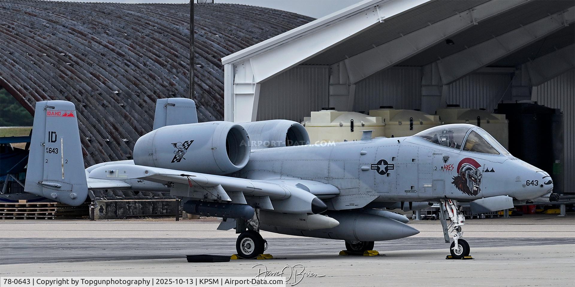78-0643, 1978 Fairchild Republic A-10C Thunderbolt II C/N A10-0263, ARES nose art and 2 drone kills