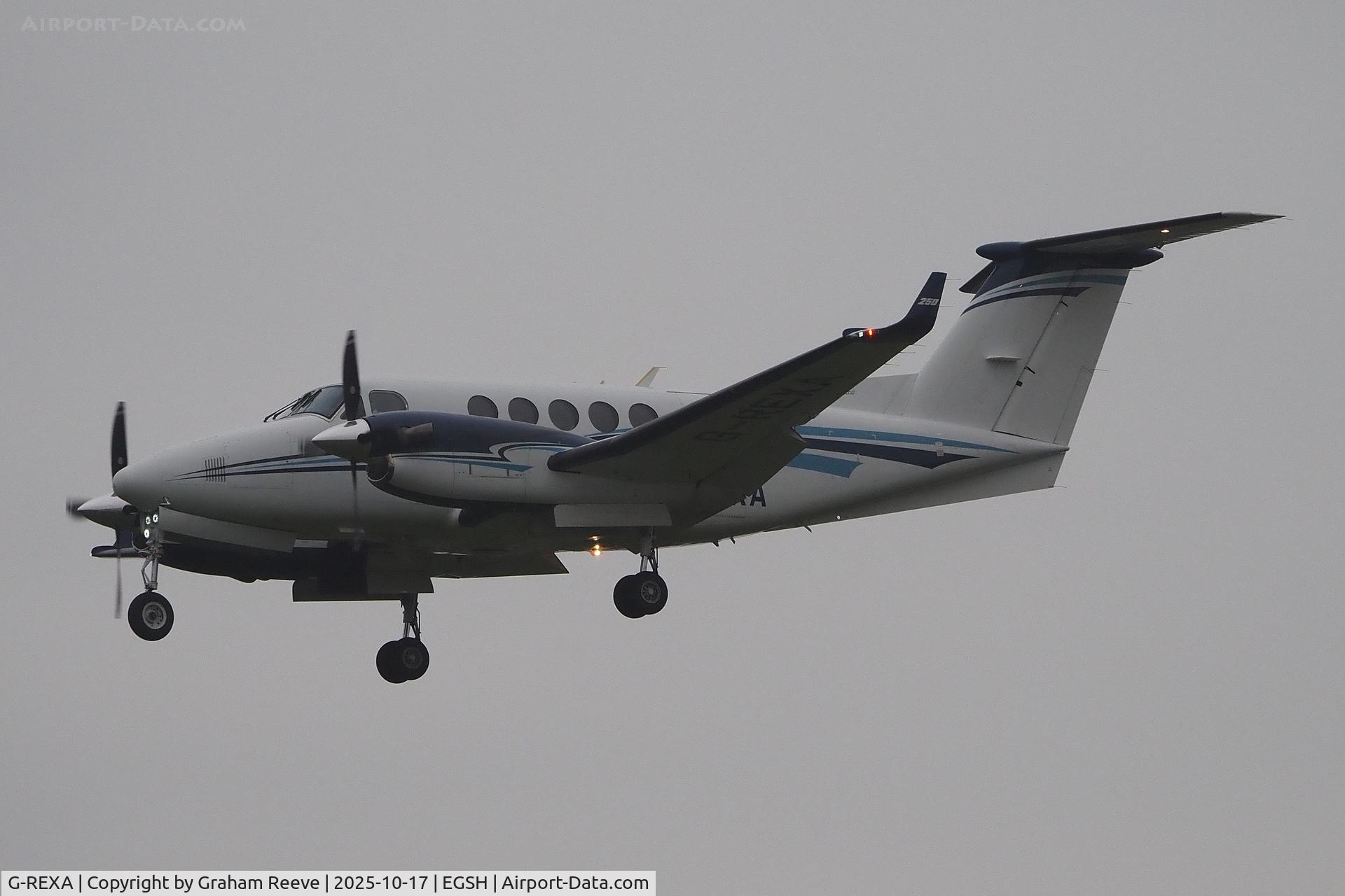 G-REXA, 2018 Beech B200GT King Air C/N BY-339, Landing at Norwich.