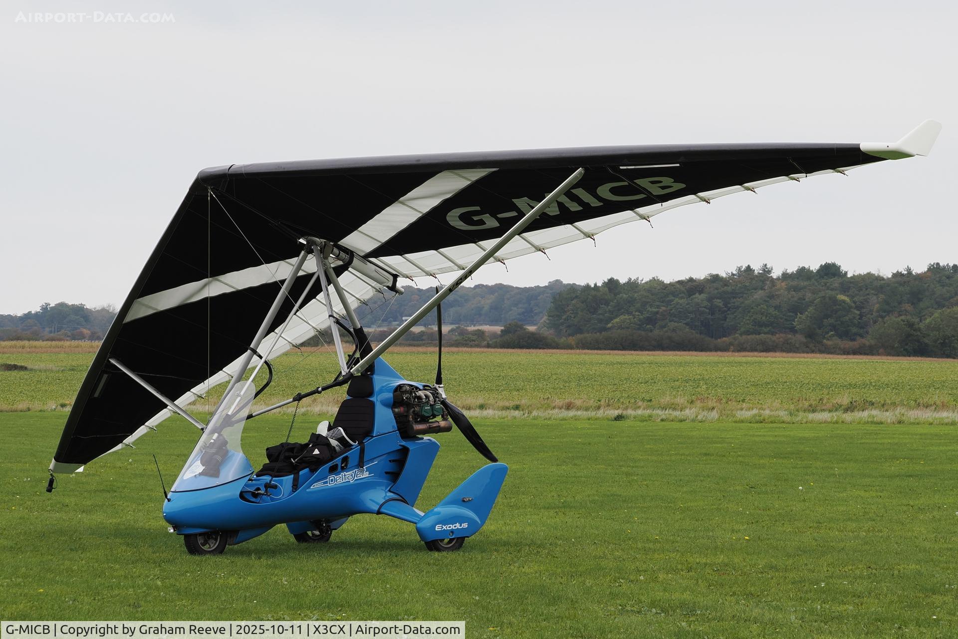 G-MICB, 2023 Flylight Airsports DeltaJet 500 StingRay C/N EA 012, Parked at Northrepps.