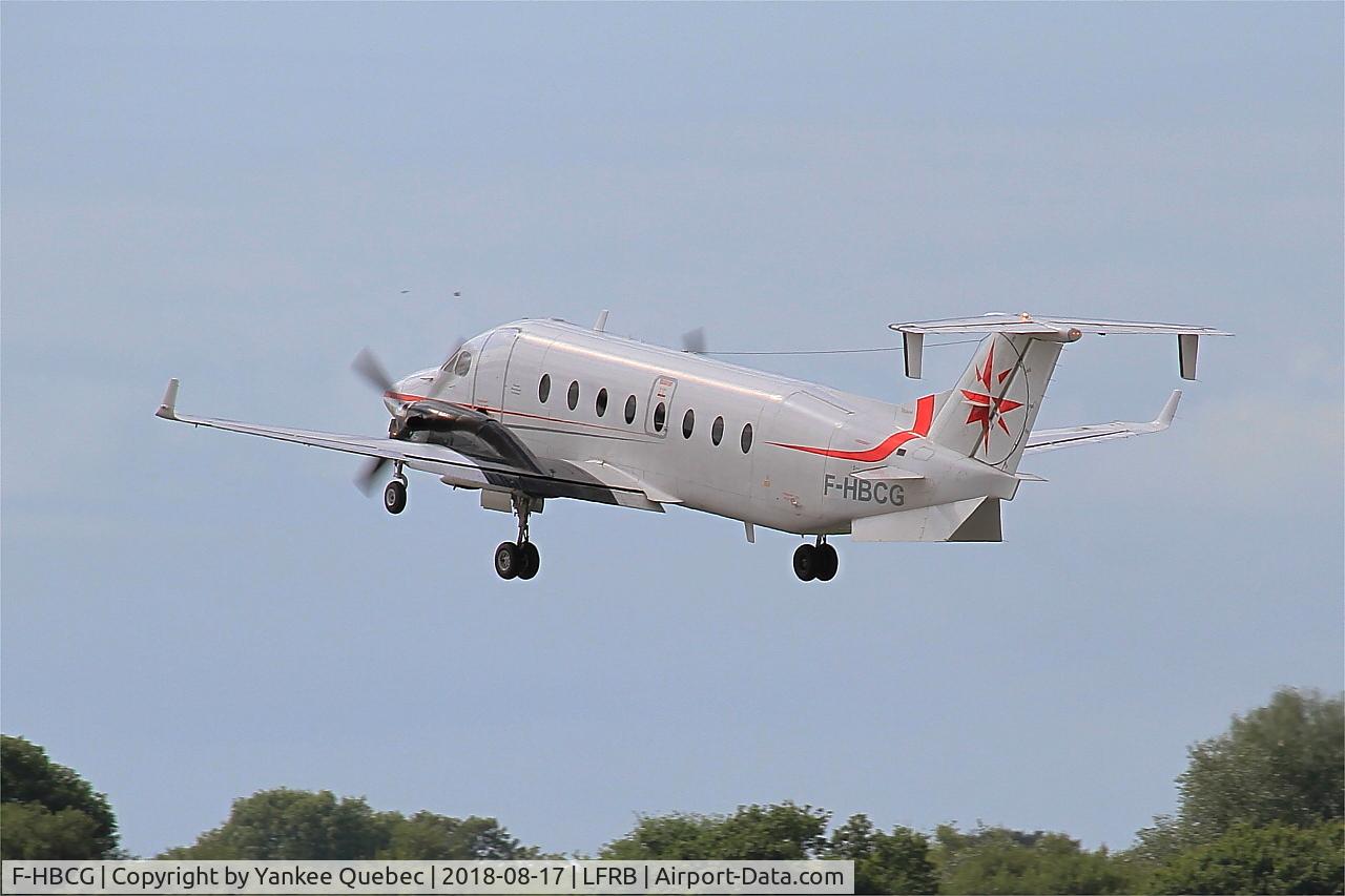 F-HBCG, 1993 Beech 1900D C/N UE-70, Take off rwy 25L, Brest Bretagne airport (LFRB-BES) F-HBCG, 1993 Beech 1900D C/N UE-70, Take off rwy 25L, Brest Bretagne airport (LFRB-BES)
