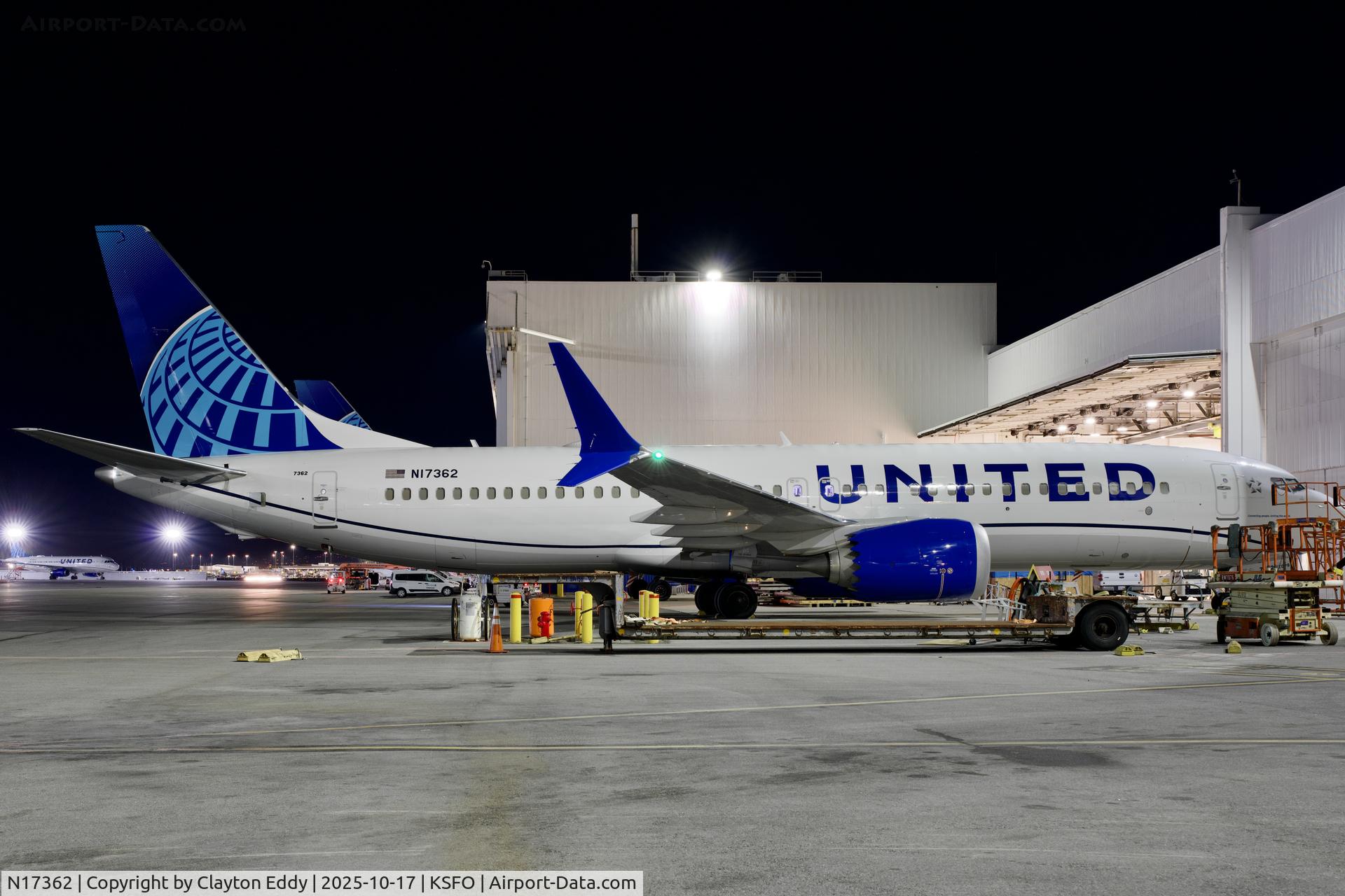 N17362, 2024 Boeing 737 MAX 8 C/N 68808, SFO 2025 N17362, 2024 Boeing 737 MAX 8 C/N 68808, SFO 2025