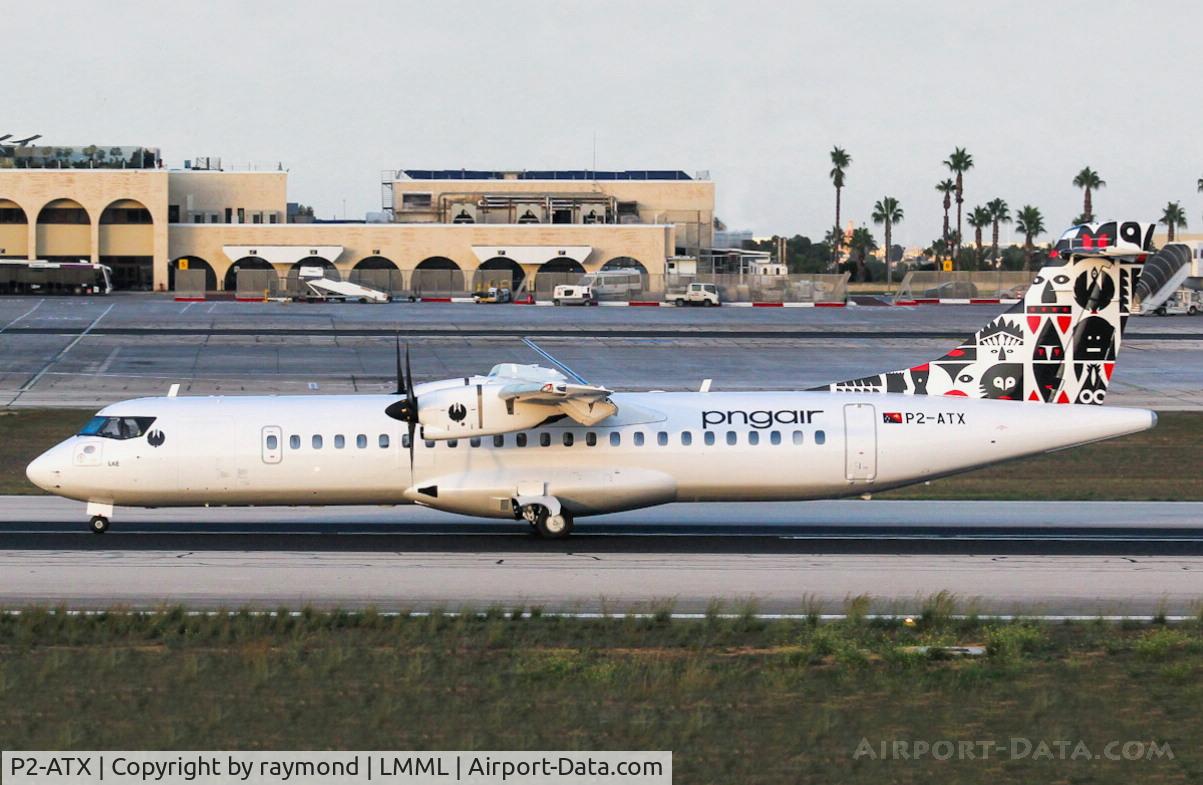 P2-ATX, 2014 ATR 72-600 C/N 1149, ATR 72-600 reg P2-ATX of PNG Air just landed on RW31 in Malta for a night stop.
