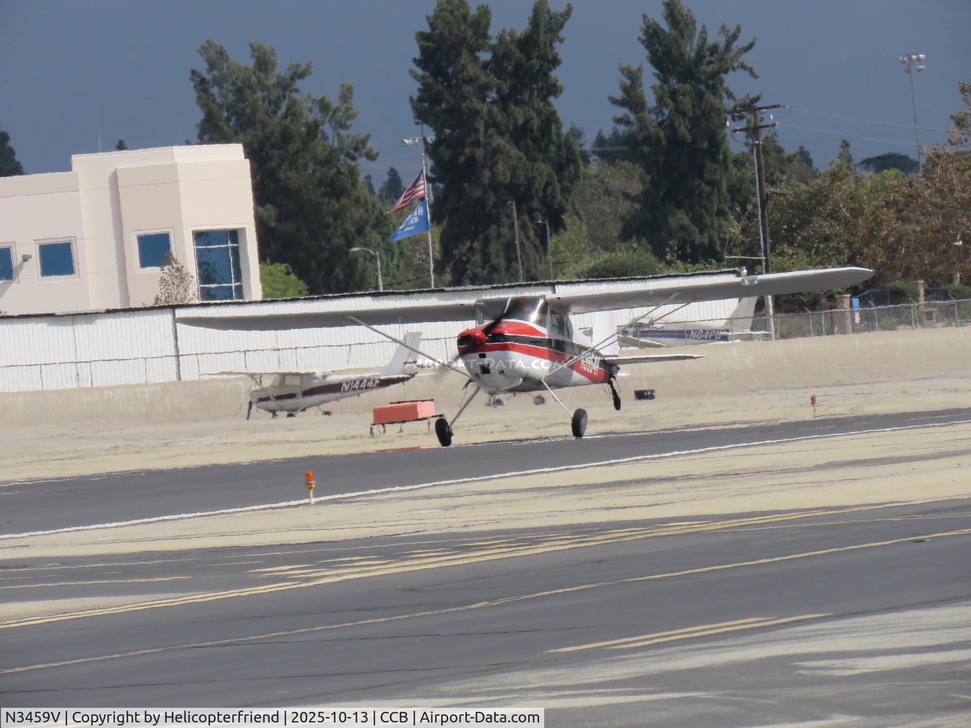 N3459V, 1948 Cessna 195 C/N 7156, Lifting off