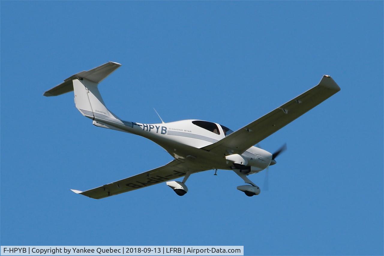 F-HPYB, 2012 Diamond DA-40 Diamond Star Diamond Star C/N DA-289, Flight over Brest Bretagne airport (LFRB-BES)