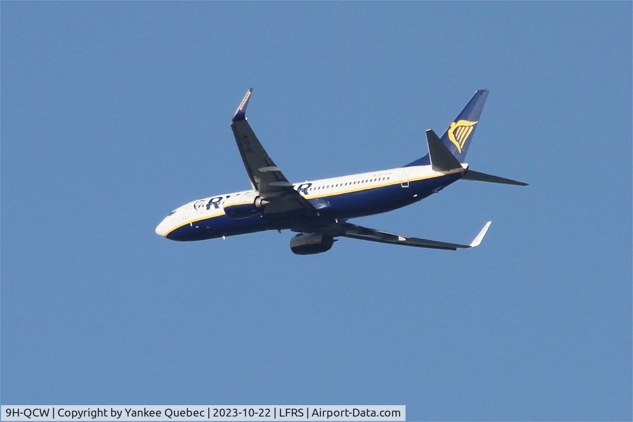 9H-QCW, 2016 Boeing 737-8AS C/N 44745, long approach rwy 21, Nantes-Atlantique airport (LFRS-NTE)
