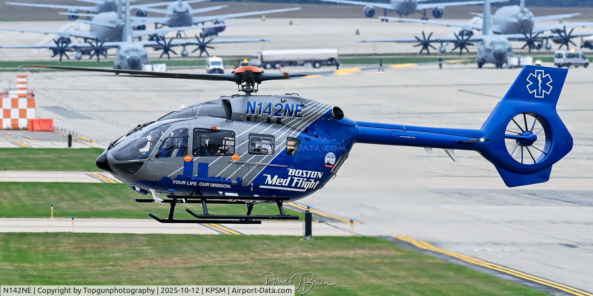N142NE, 2022 Airbus Helicopters MBB-BK117 D-3 (H145-D2) C/N 21163, Boston Med Flight departing after picking up a patient N142NE, 2022 Airbus Helicopters MBB-BK117 D-3 (H145-D2) C/N 21163, Boston Med Flight departing after picking up a patient