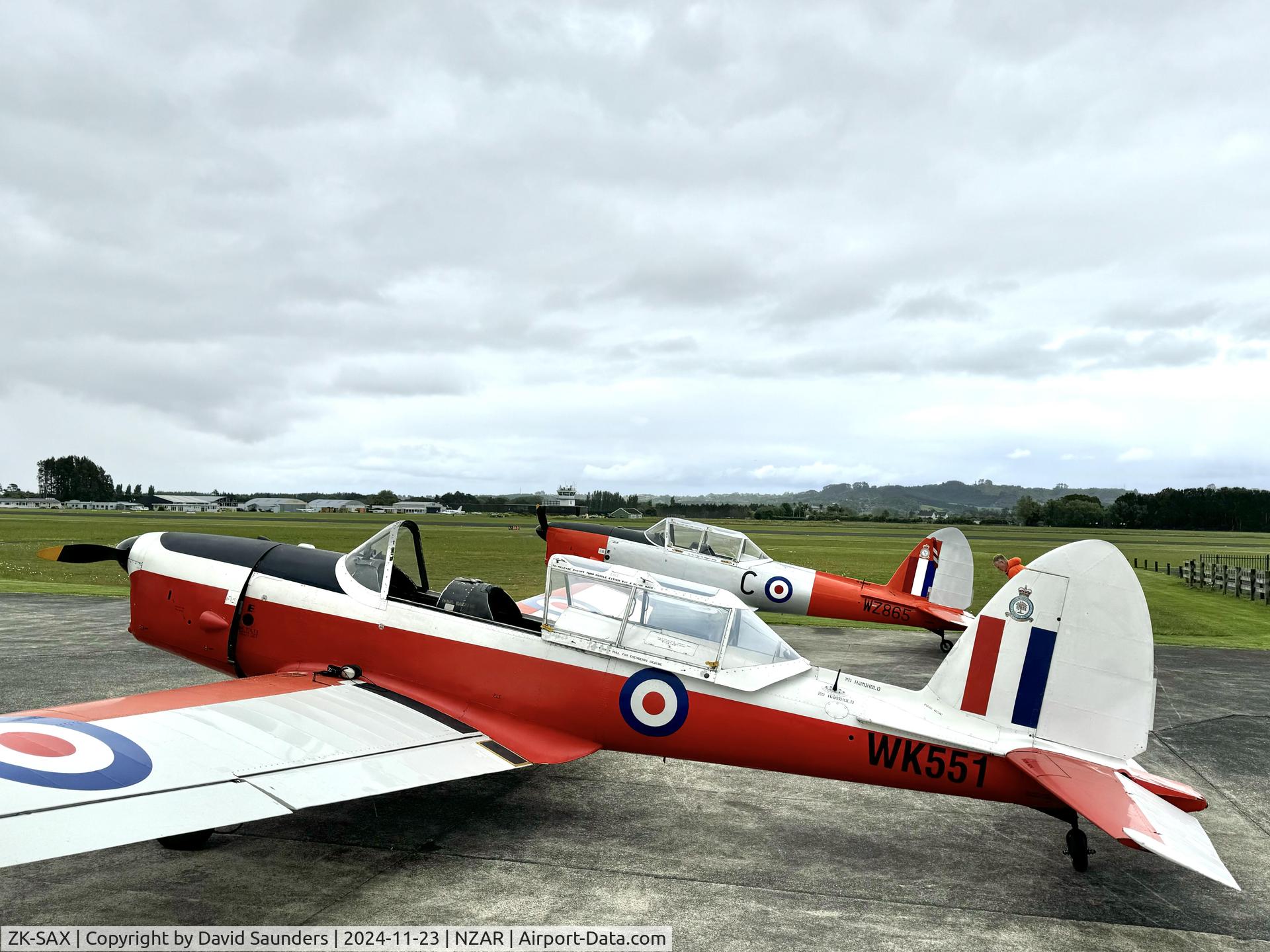 ZK-SAX, De Havilland DHC-1 Chipmunk T.10 C/N C1/0566, parked at NZ Warbirds