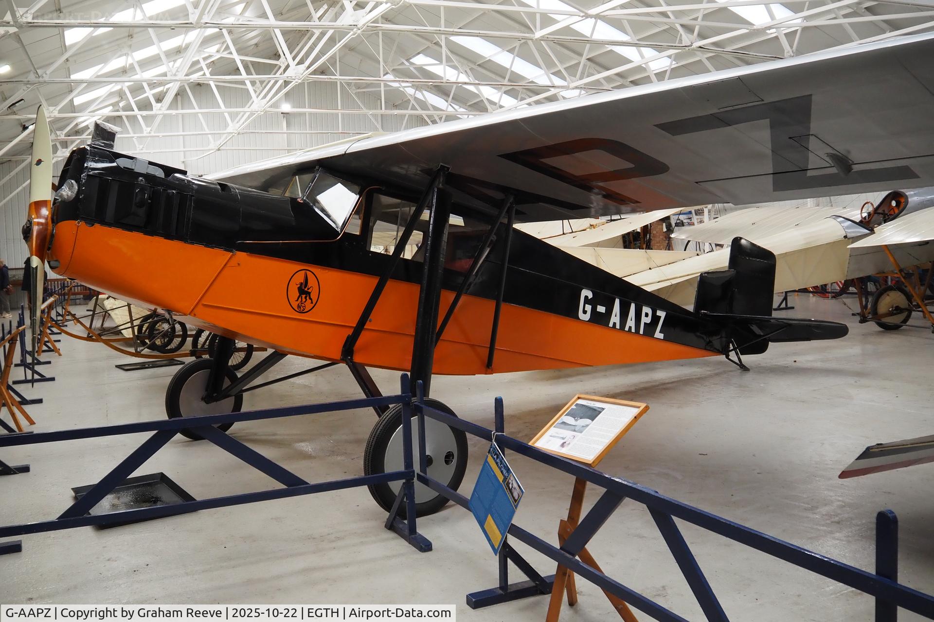 G-AAPZ, 1930 Desoutter MKI C/N D.25, On display at the Shuttleworth Collection, Old Warden. 