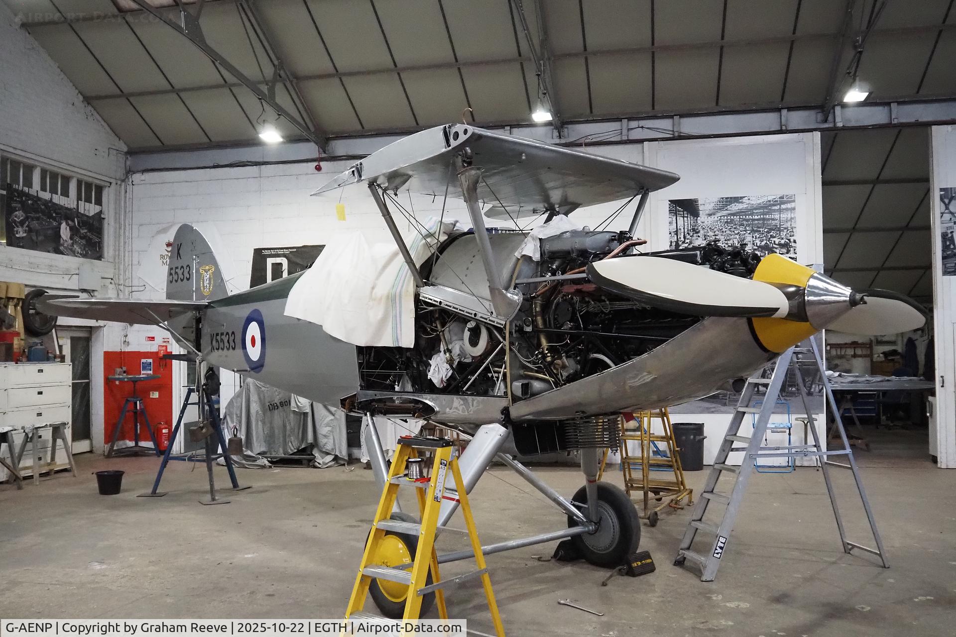 G-AENP, 1935 Hawker Hind C/N 41H/81902, On display at the Shuttleworth Collection, Old Warden.  G-AENP, 1935 Hawker Hind C/N 41H/81902, On display at the Shuttleworth Collection, Old Warden.