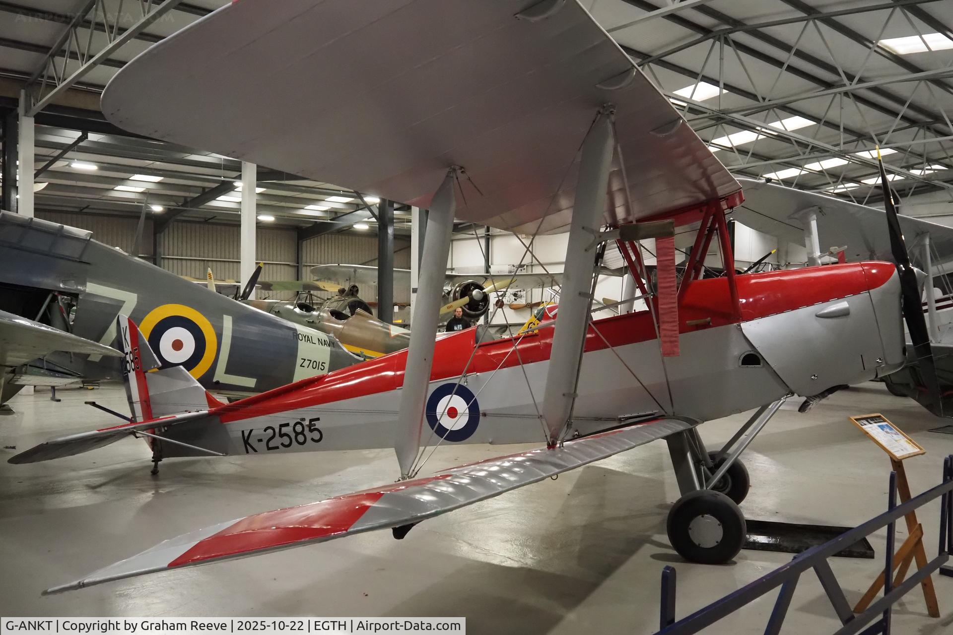 G-ANKT, 1942 De Havilland DH-82A Tiger Moth II C/N 85087, On display at the Shuttleworth Collection, Old Warden.  G-ANKT, 1942 De Havilland DH-82A Tiger Moth II C/N 85087, On display at the Shuttleworth Collection, Old Warden.