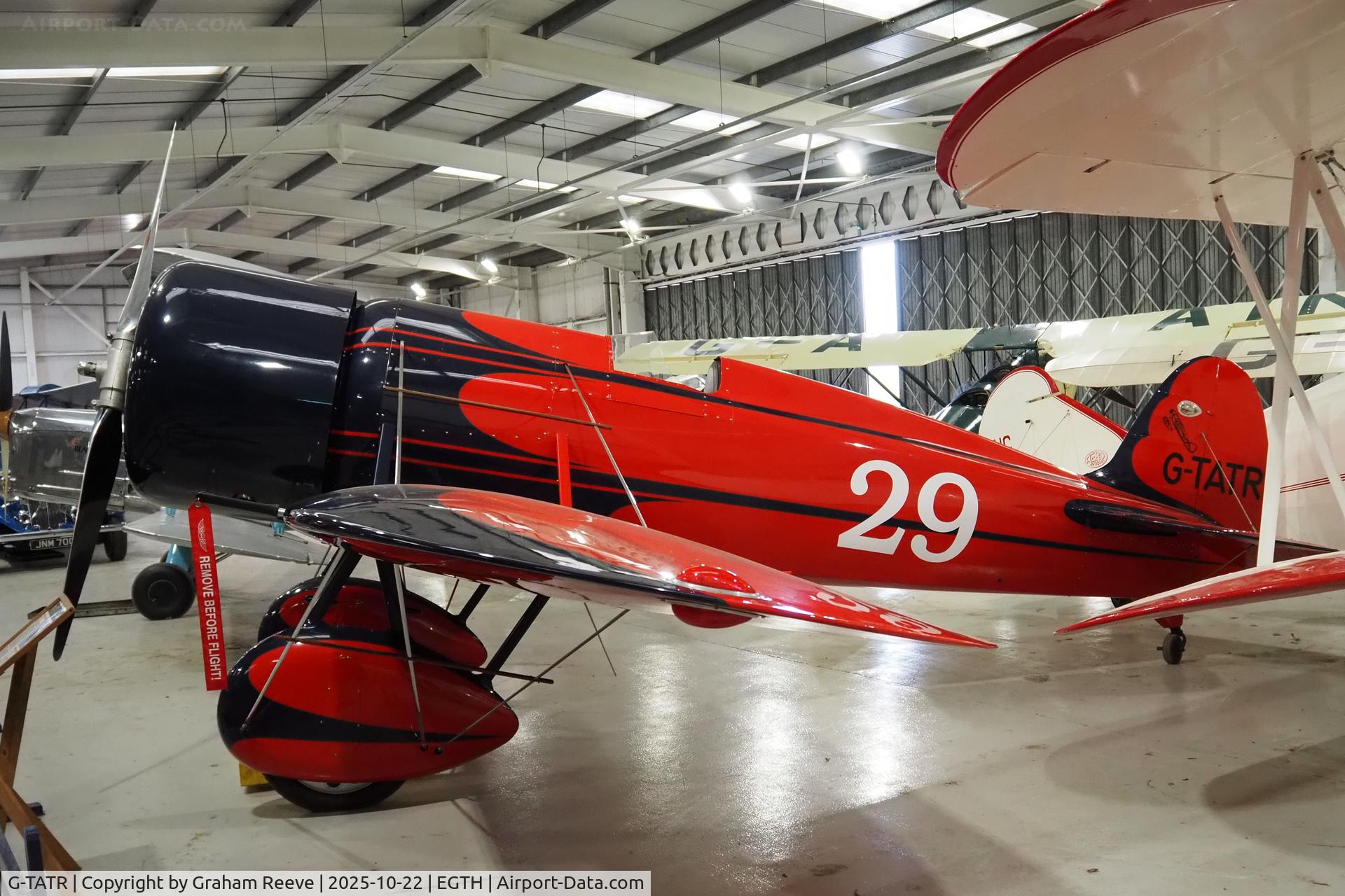 G-TATR, 2012 Travel Air Type R Racer Replica C/N LAA 362-14892, On display at the Shuttleworth Collection, Old Warden. 
