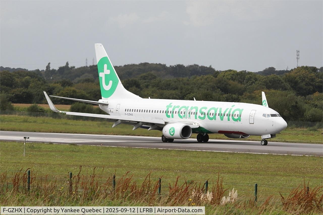 F-GZHX, 2016 Boeing 737-8K2 C/N 41343, Take off run rwy 07R, Brest Bretagne airport (LFRB-BES) F-GZHX, 2016 Boeing 737-8K2 C/N 41343, Take off run rwy 07R, Brest Bretagne airport (LFRB-BES)