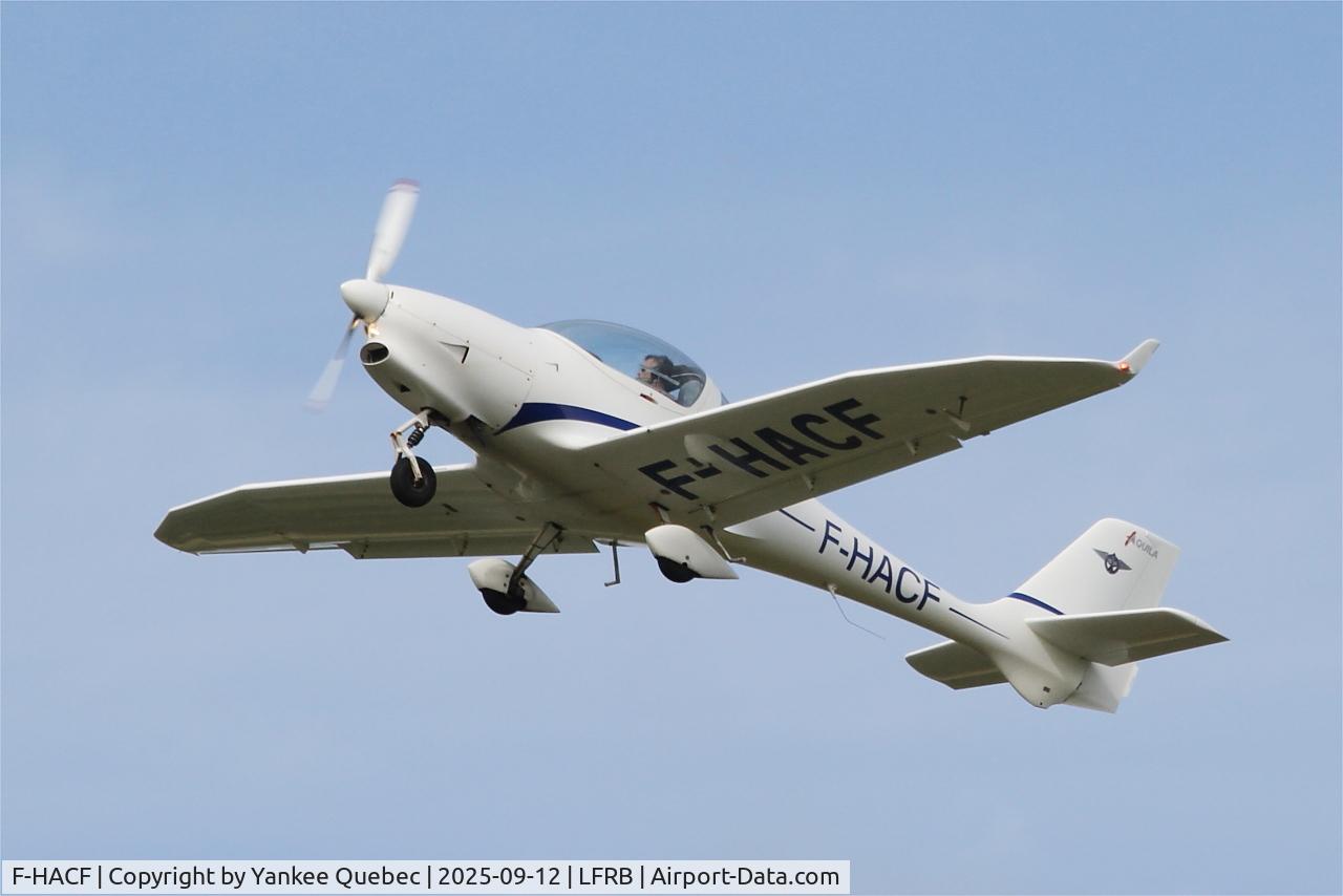 F-HACF, Aquila A210 (AT01) C/N AT01-125, Take off run rwy 25L, Brest Bretagne airport (LFRB-BES) F-HACF, Aquila A210 (AT01) C/N AT01-125, Take off run rwy 25L, Brest Bretagne airport (LFRB-BES)