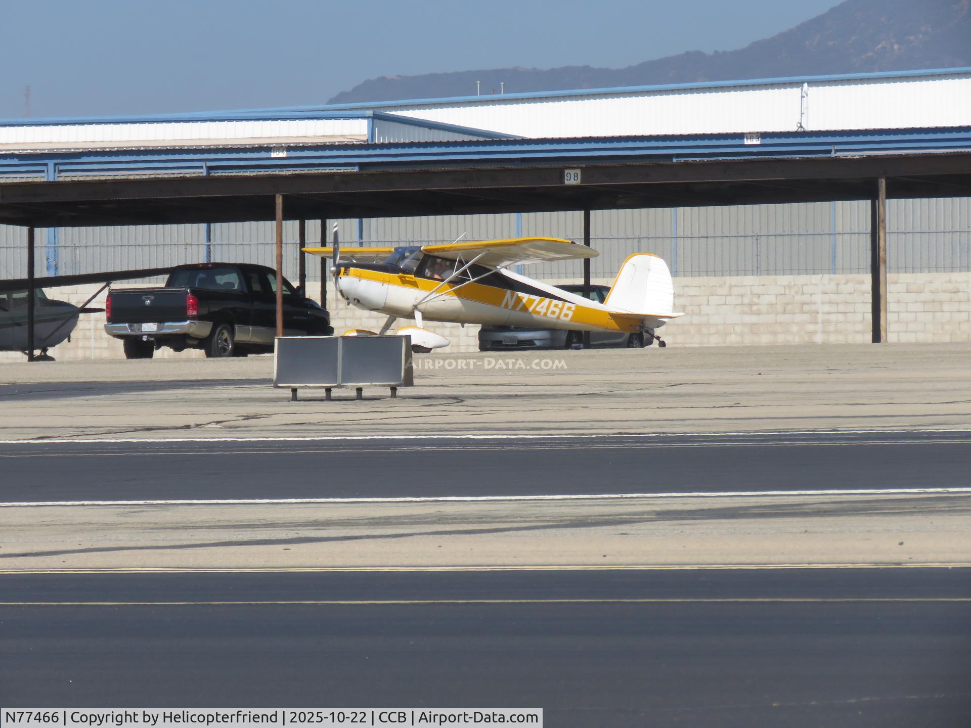 N77466, 1946 Cessna 120 C/N 11910, Holding for another aircraft to pass by