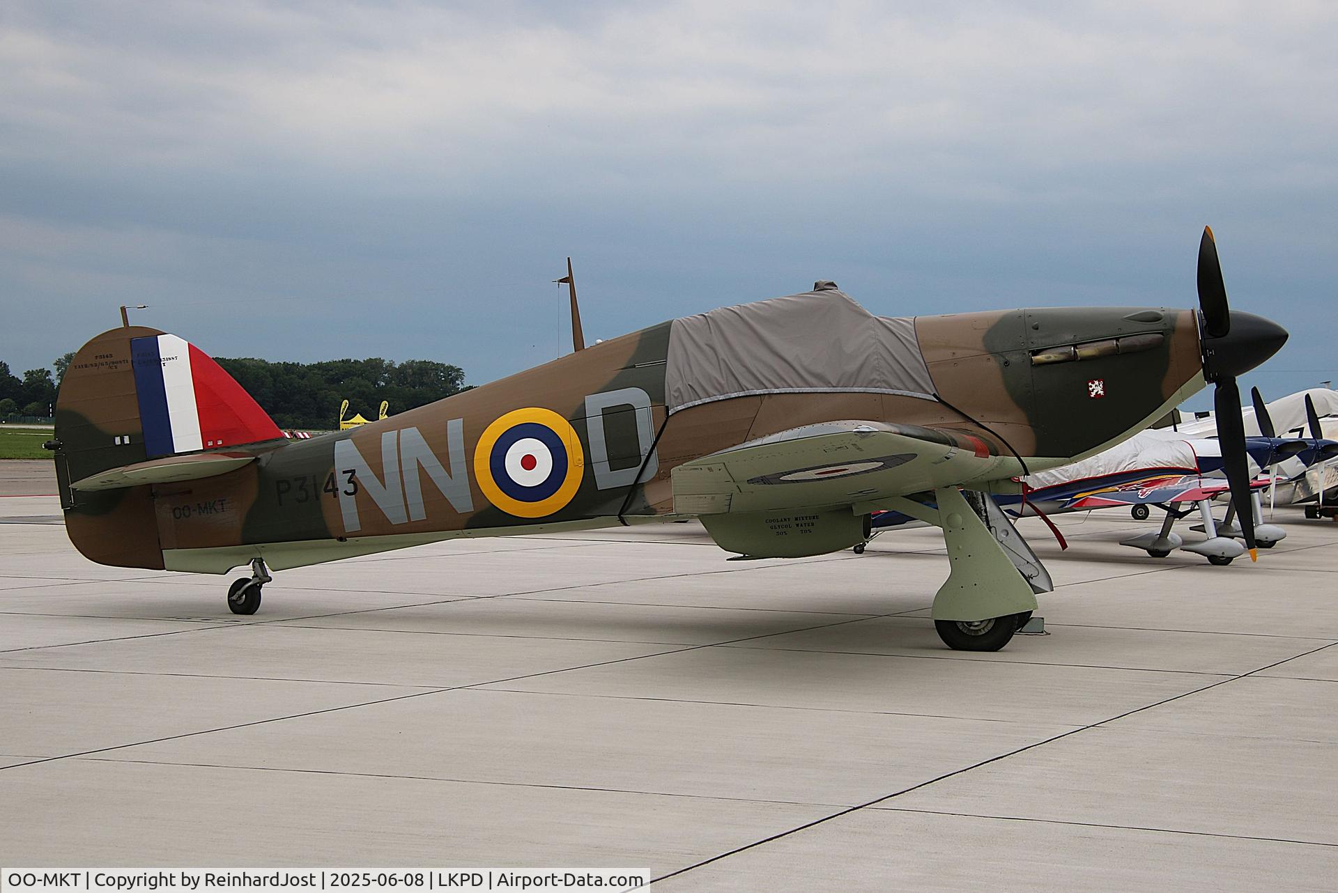 OO-MKT, Hawker Hurricane IIA C/N Not found ZK-TPK, OO-MKT with NN-D markings fo the 310th (Czech) RAF Sqrn at the Pardubice Airshow 2025, Czech Republic OO-MKT, Hawker Hurricane IIA C/N Not found ZK-TPK, OO-MKT with NN-D markings fo the 310th (Czech) RAF Sqrn at the Pardubice Airshow 2025, Czech Republic