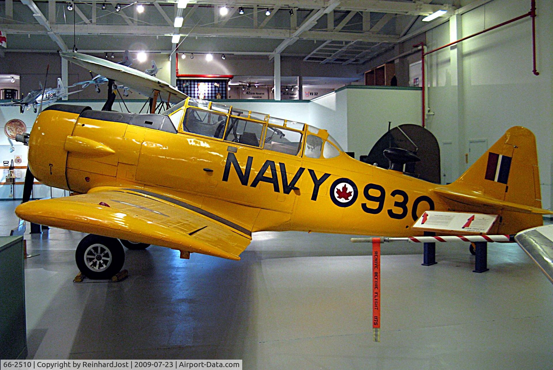66-2510, North American NA-66 Harvard II C/N 2777, Harvard IV ex-RCAF 2777 as Navy 930 at the Shearwater Aviation Museum near Halifax, Nova Scotia, Canada