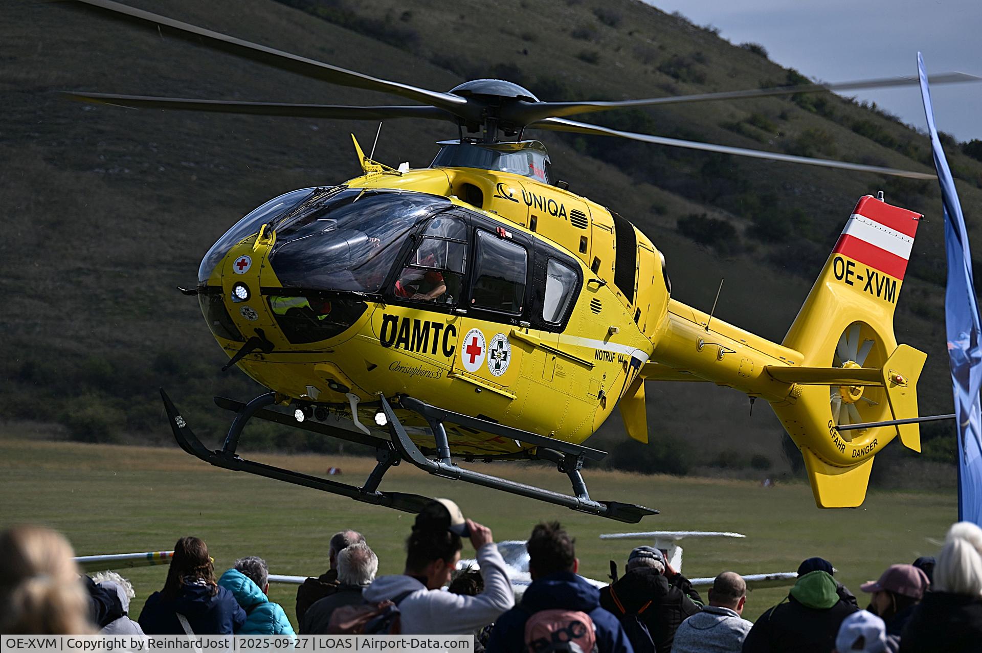 OE-XVM, 2004 Eurocopter EC-135T-2 C/N 0368, OEAMTC (Austrian Cardrivers Association) helicopter Christophorus 33 OE-XVM landing in front of the crowd at the Flugplatzfest Spitzerberg 2025