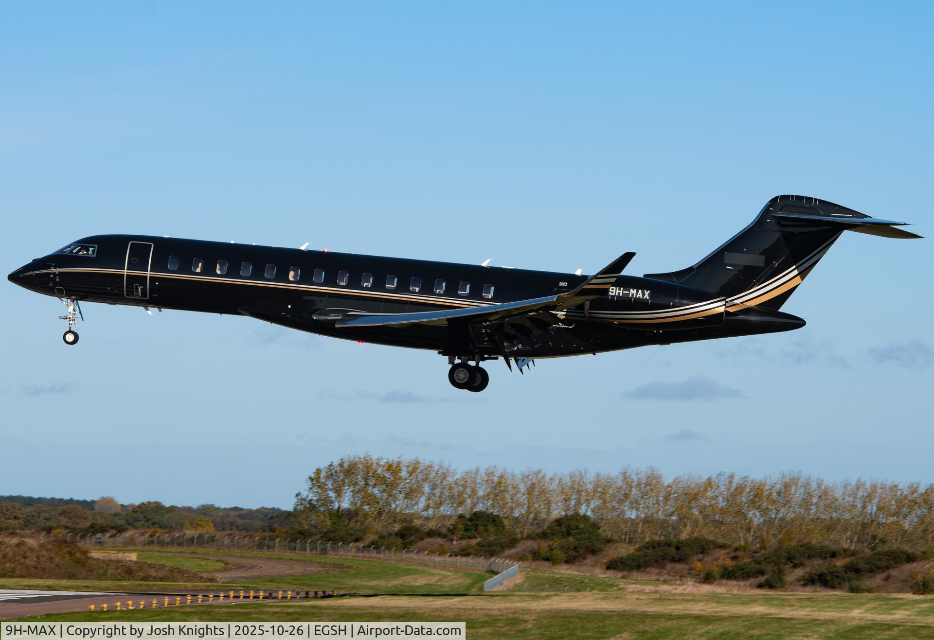 9H-MAX, 2022 Bombardier BD700 Global 7500 C/N 70148, 'AJD13AX' Arriving From Geneva (LSGG/GVA). 9H-MAX, 2022 Bombardier BD700 Global 7500 C/N 70148, 'AJD13AX' Arriving From Geneva (LSGG/GVA).