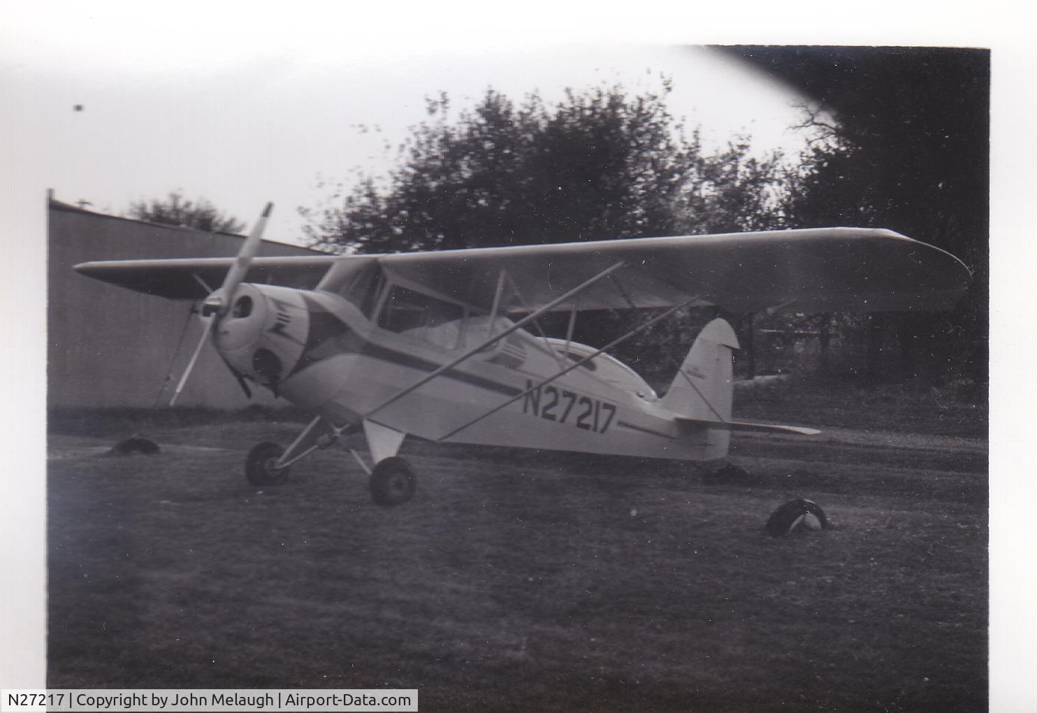 N27217, 1940 Porterfield CP-65 C/N 714, At Rawdon Field in Wichita, Kansas about 1962.