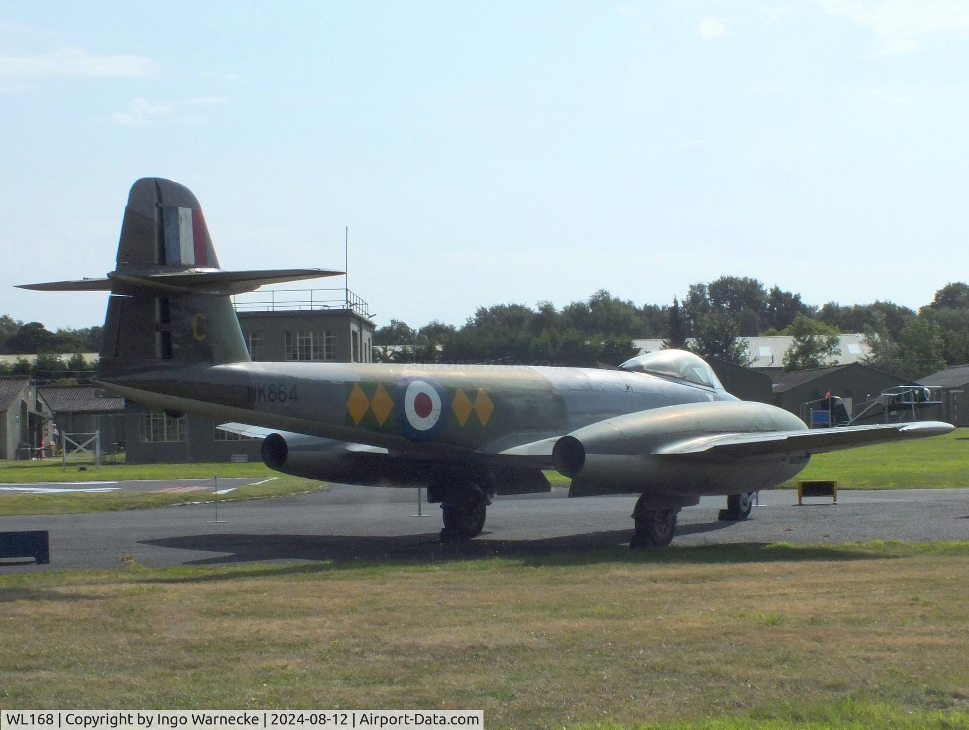 WL168, Gloster Meteor F.8 C/N Not found WL168, Gloster Meteor F8 (displayed as 'WK864') at the Yorkshire Air Museum, Elvington