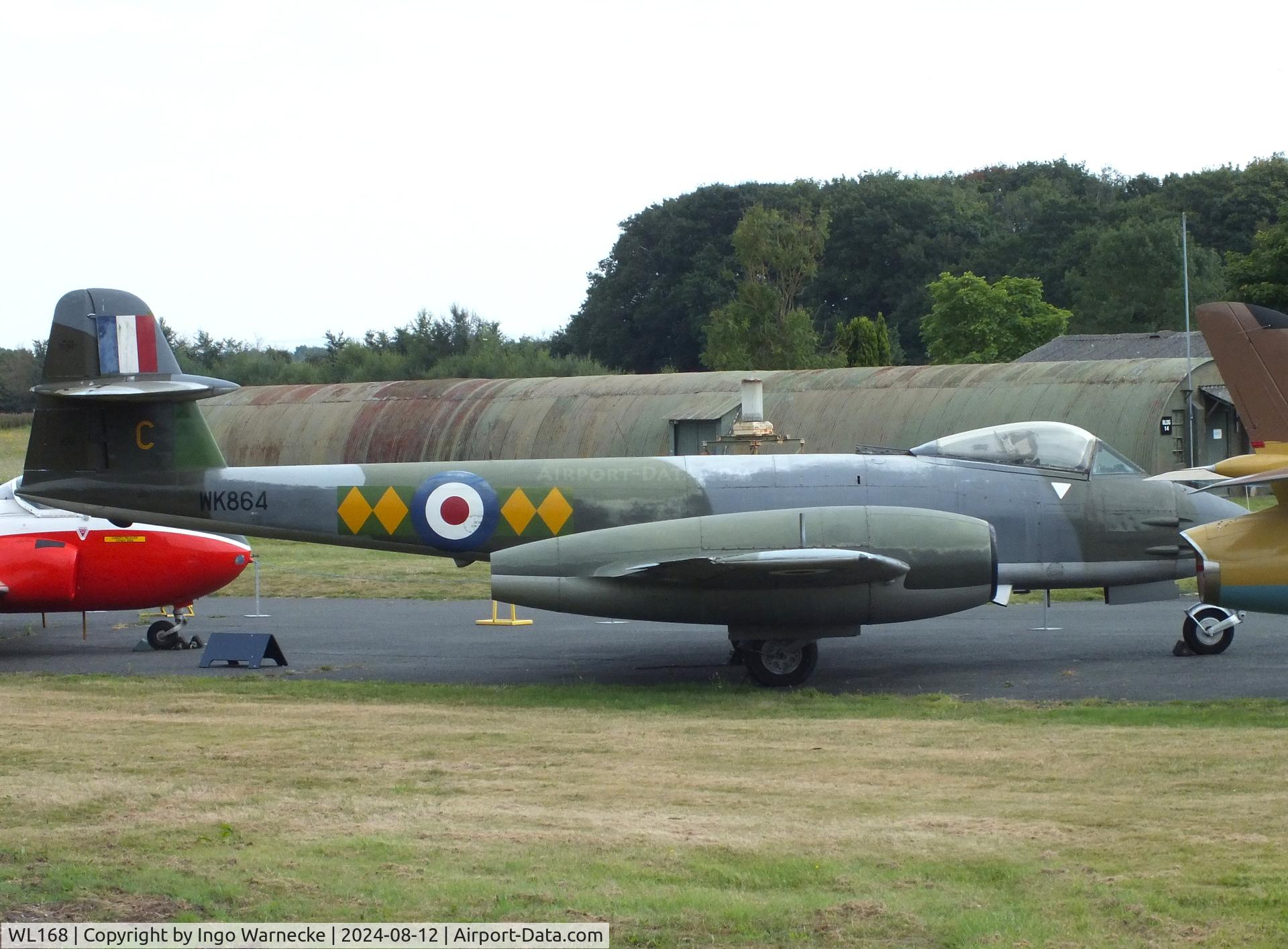 WL168, Gloster Meteor F.8 C/N Not found WL168, Gloster Meteor F8 (displayed as 'WK864') at the Yorkshire Air Museum, Elvington