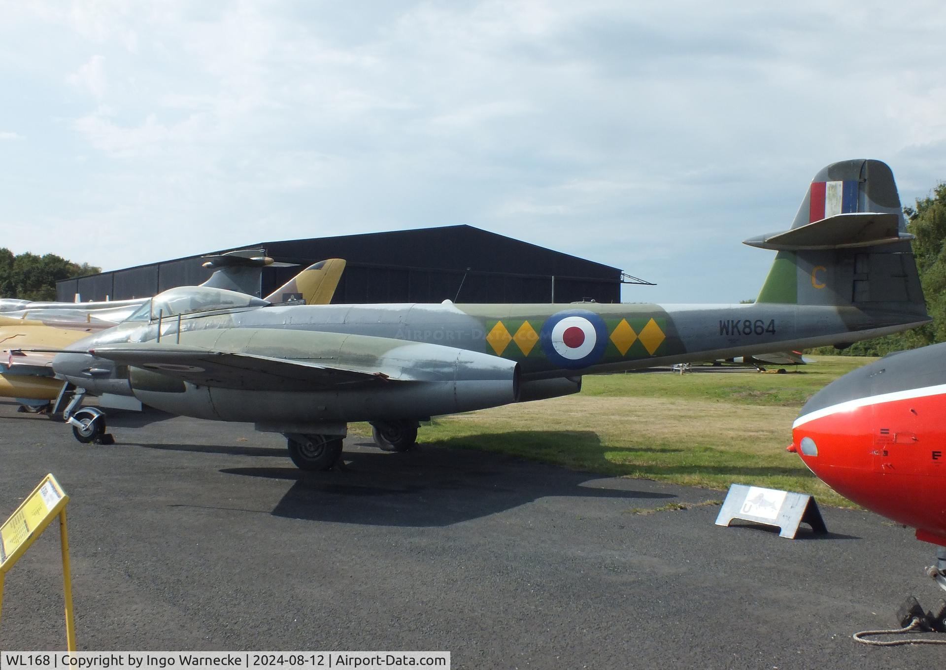 WL168, Gloster Meteor F.8 C/N Not found WL168, Gloster Meteor F8 (displayed as 'WK864') at the Yorkshire Air Museum, Elvington
