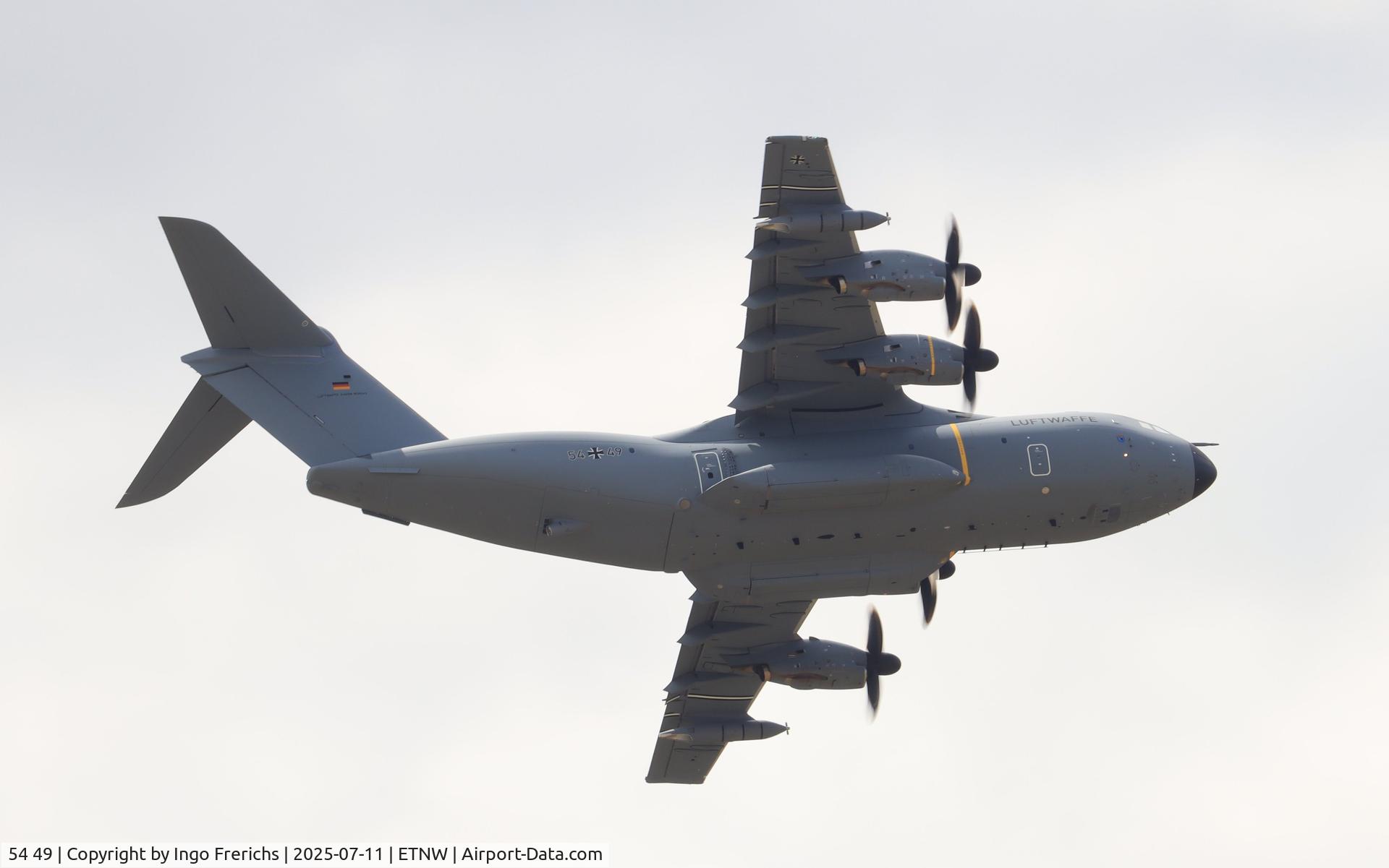 54 49, 2024 Airbus A400M-180 C/N 143, A400M-180 54 49 flies over Wunstorf Air Base (ETNW) 54 49, 2024 Airbus A400M-180 C/N 143, A400M-180 54 49 flies over Wunstorf Air Base (ETNW)